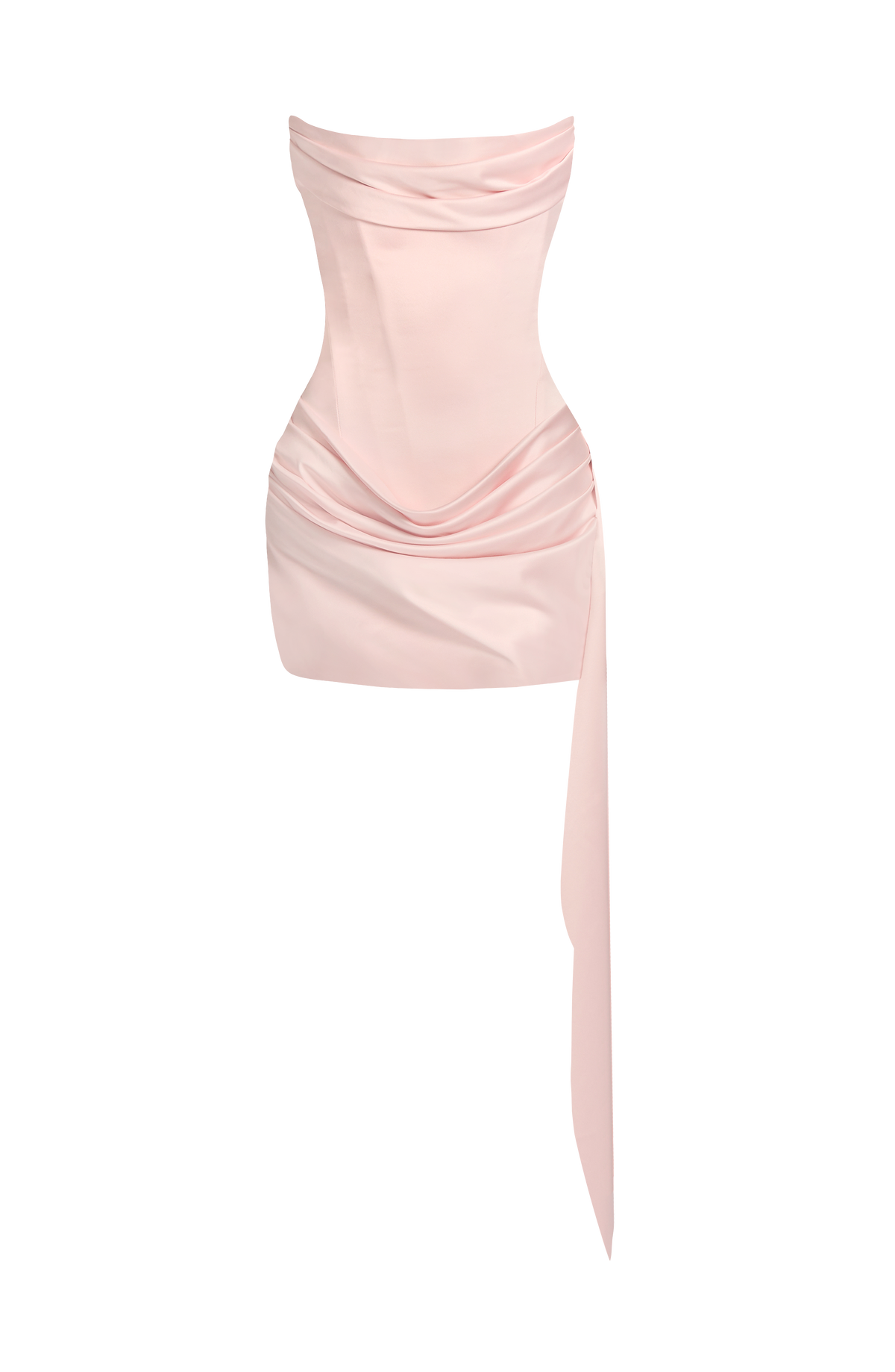 M.T Women's Dress Mona Mini Blush Satin Strapless Party