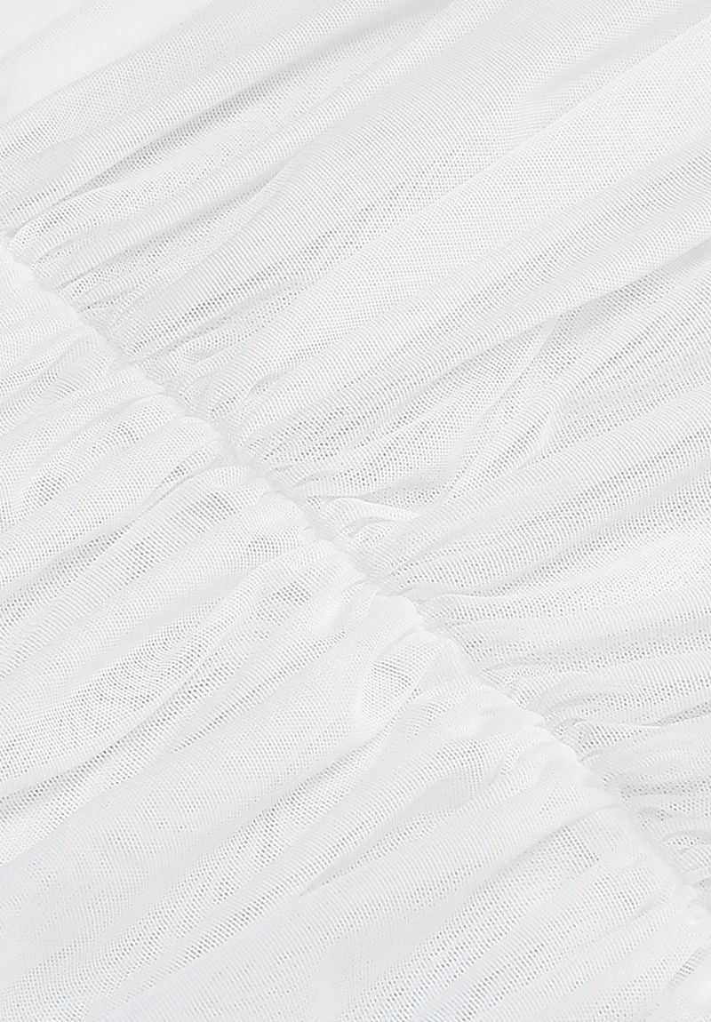 Pearl Crystal Trim Draped Two Piece Set in Black and White