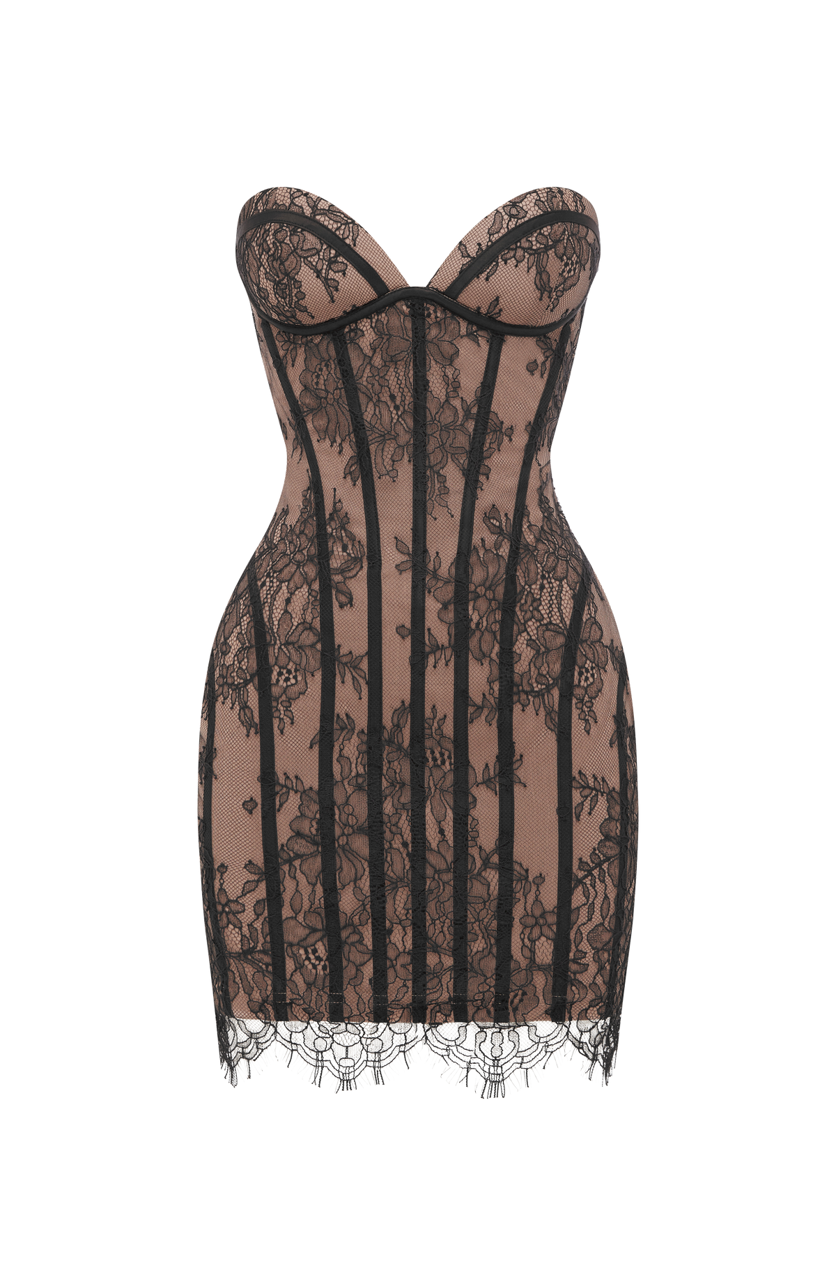 T.X Women's Dress Strapless Bodycon Black Lace Mini Evening Party