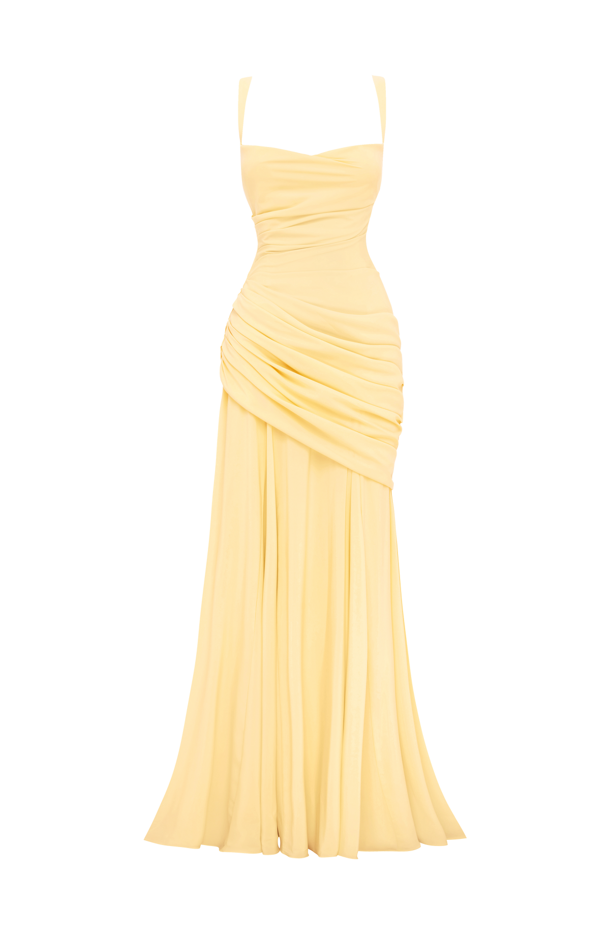 M.T Women's Dress Maxi Sura Lemon Satin Formal
