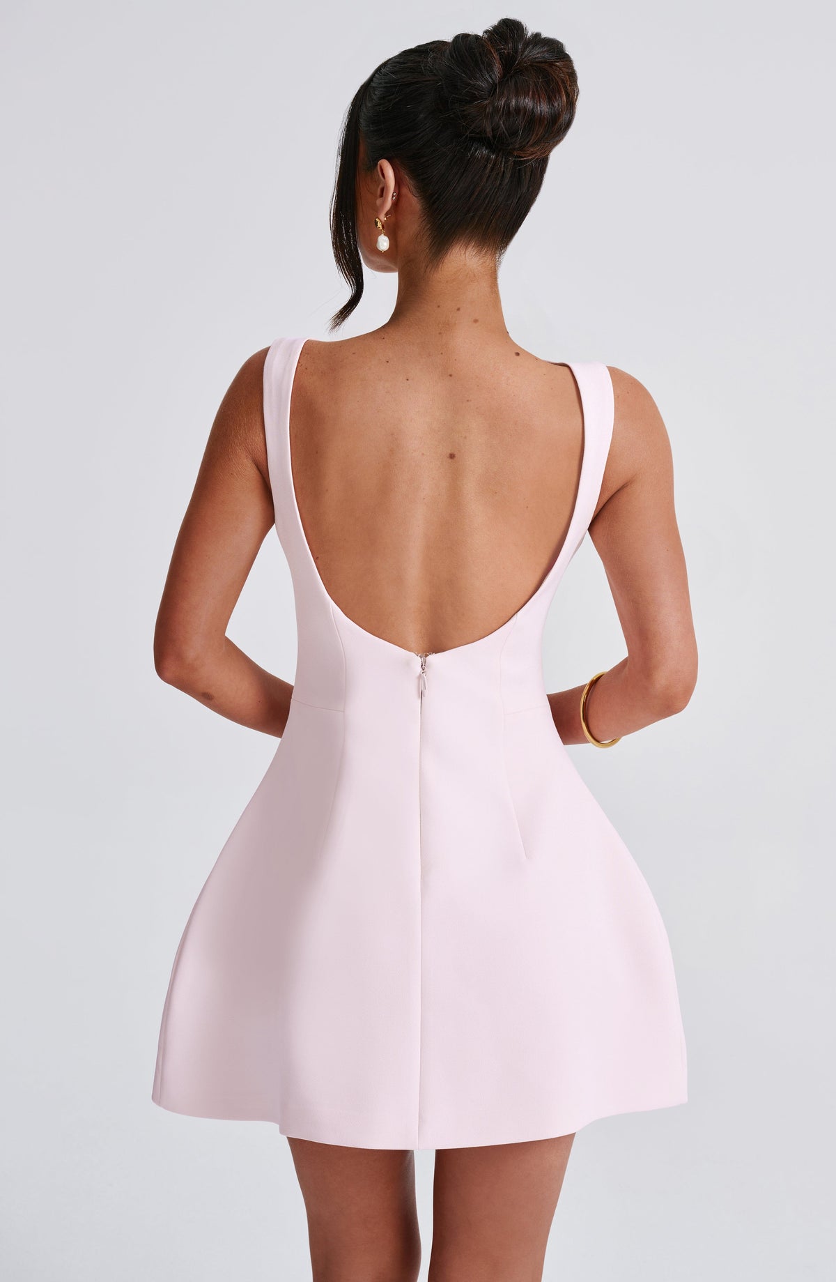 R.F Women's Dress Bubble Hem Blush Crepe Cocktail
