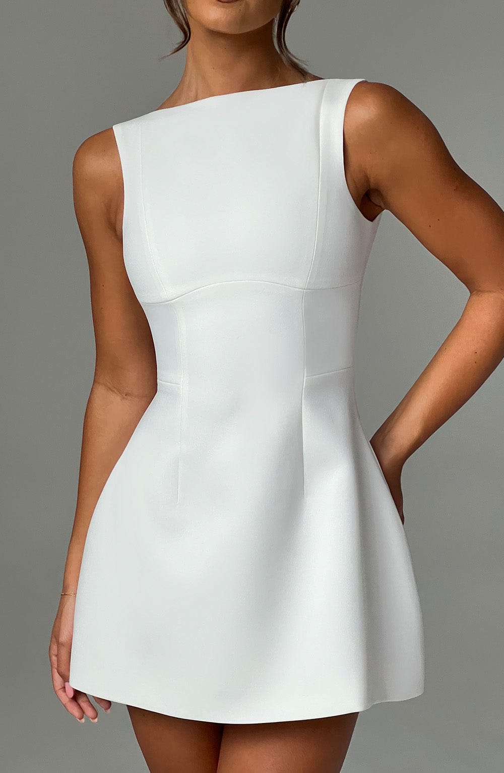 R.F Women's Dress Alana Bubblehem Ivory Crepe Party
