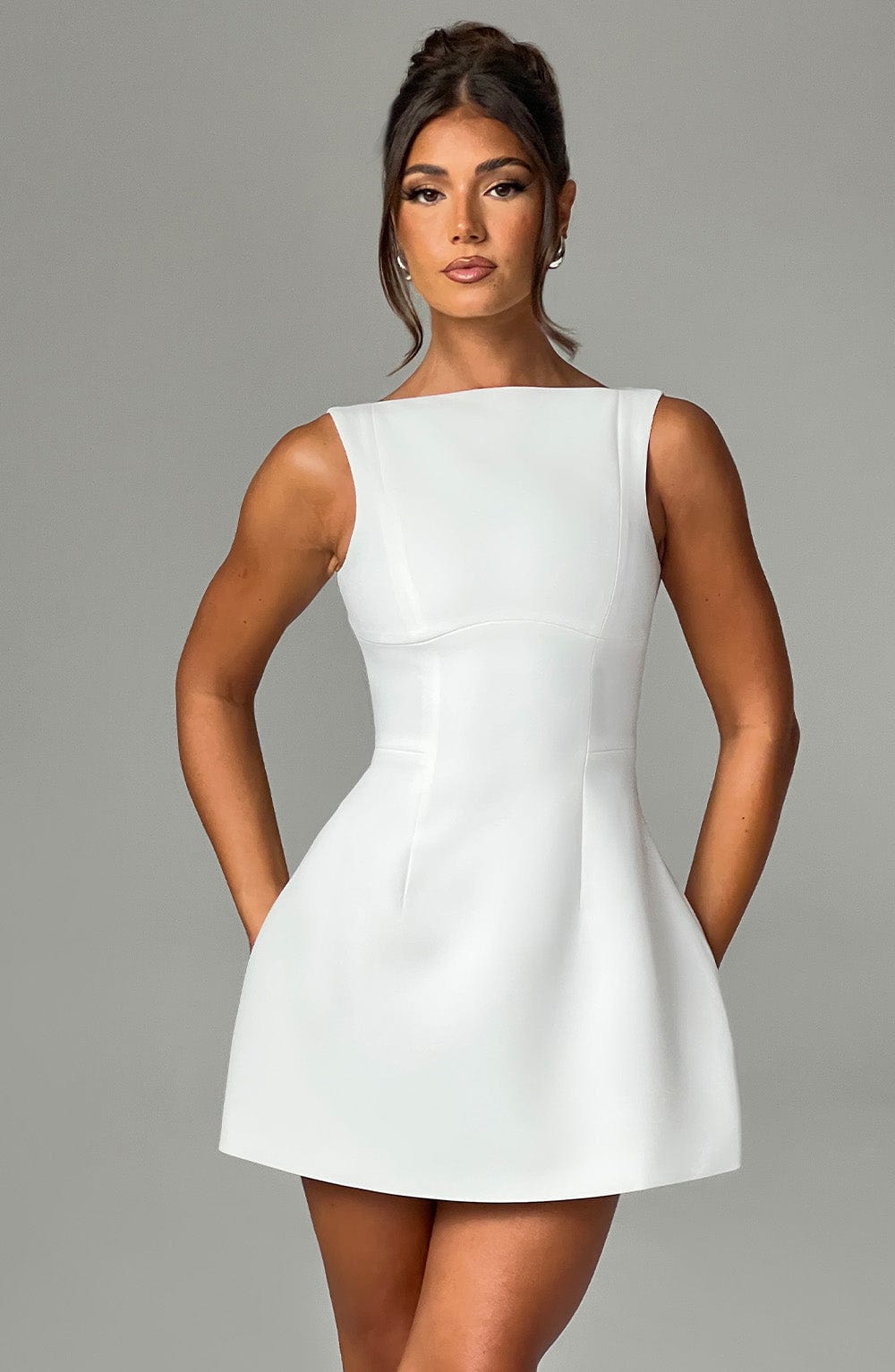 R.F Women's Dress Alana Bubblehem Ivory Crepe Party