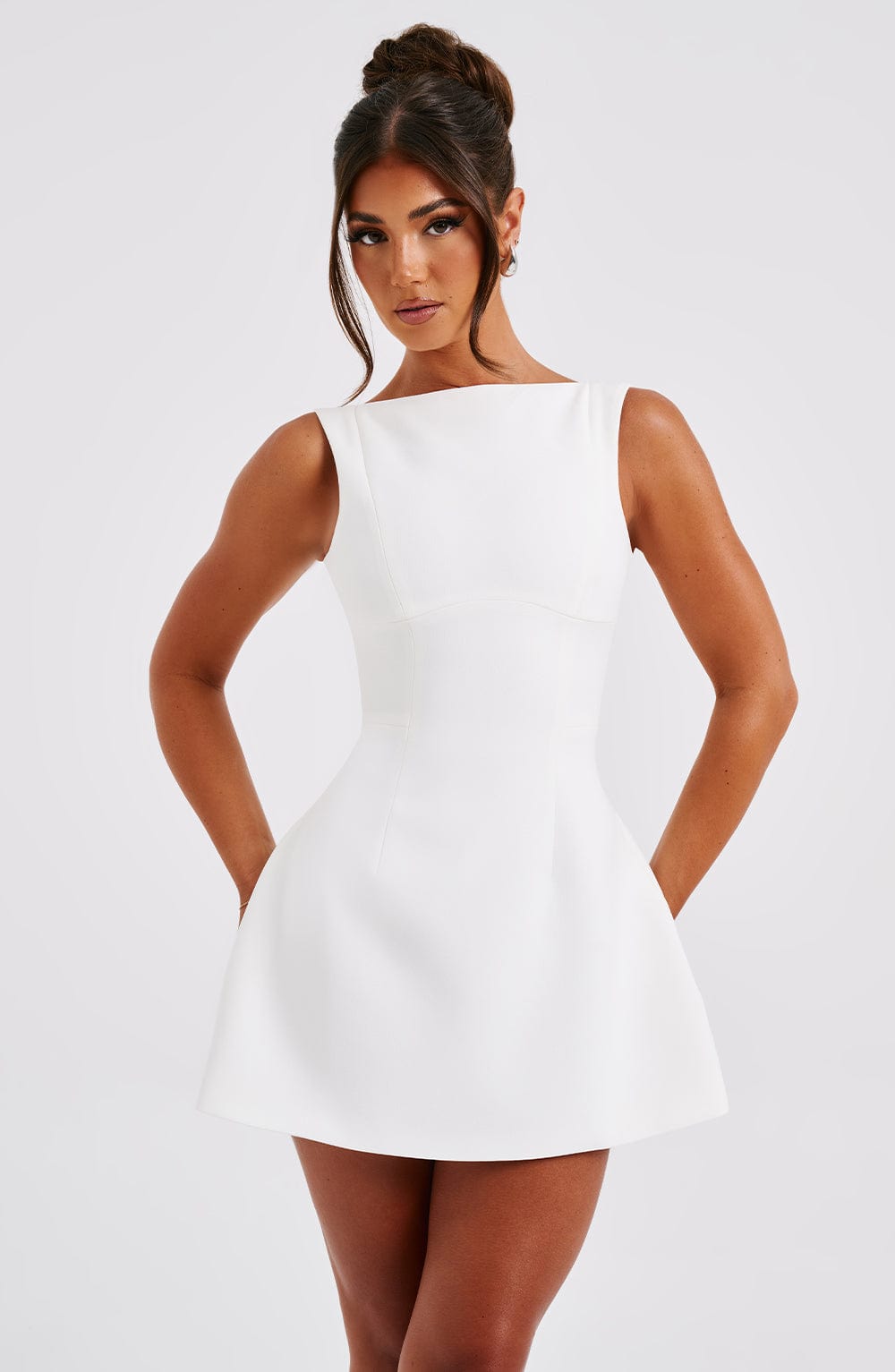 R.F Women's Dress Alana Bubblehem Ivory Crepe Party