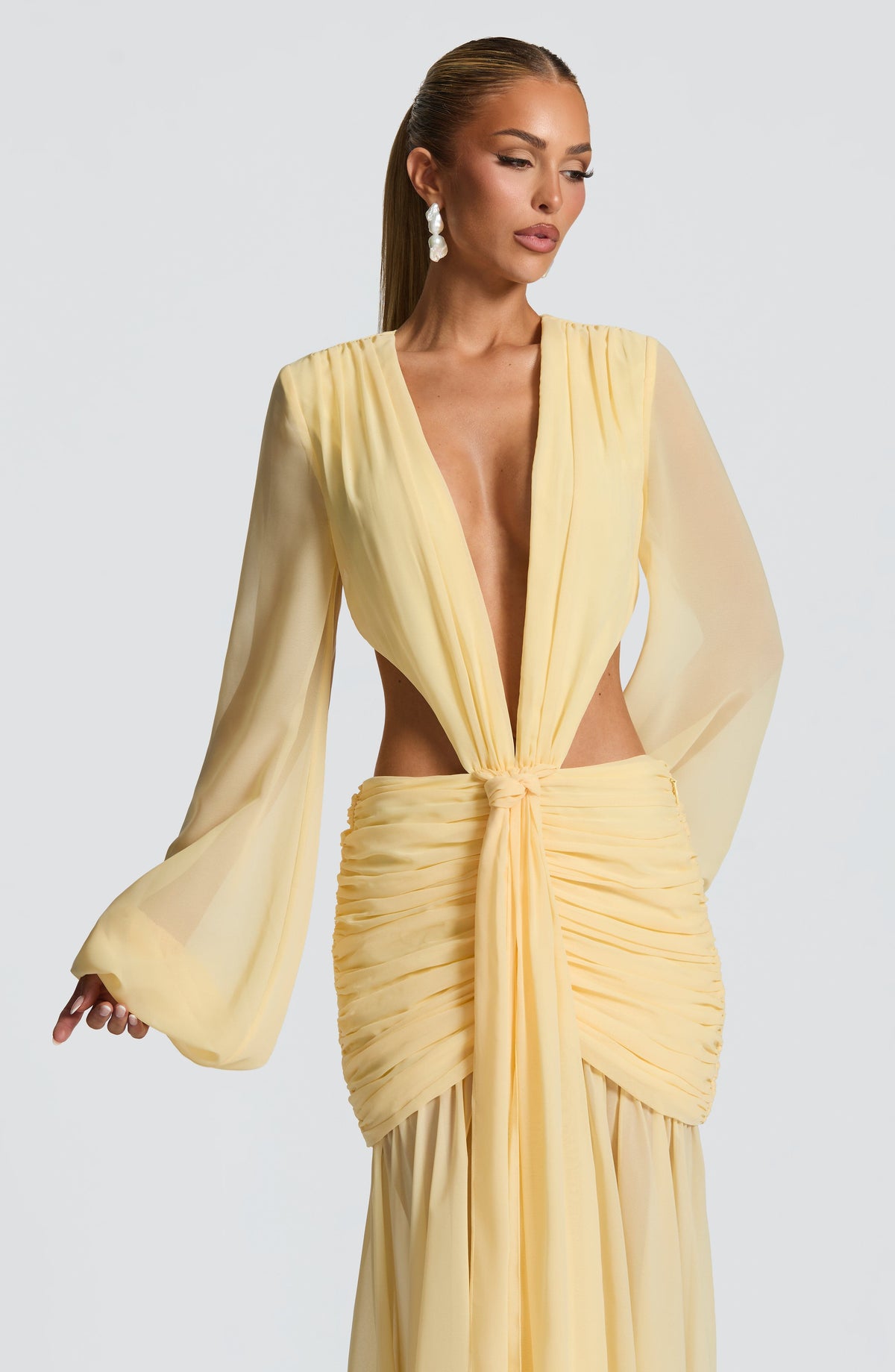 T.X Women's Dress Maxi Lemon Chiffon Formal