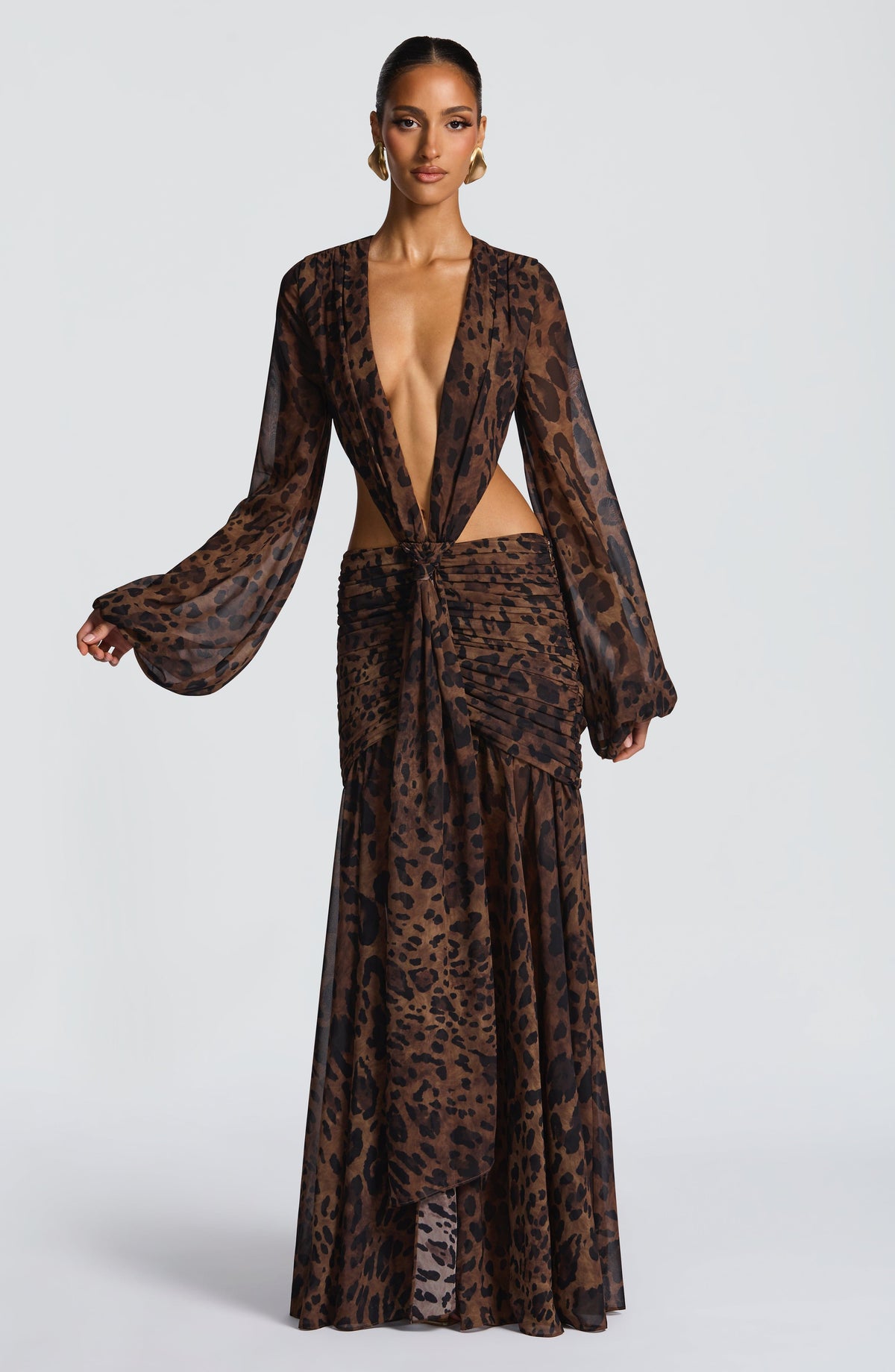 T.X Women's Dress Maxi Leopard Print Chiffon Evening BBF4124-D