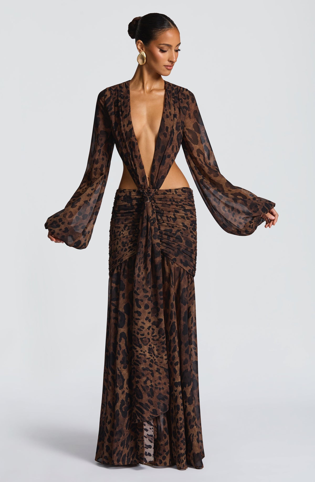T.X Women's Dress Maxi Leopard Print Chiffon Evening BBF4124-D
