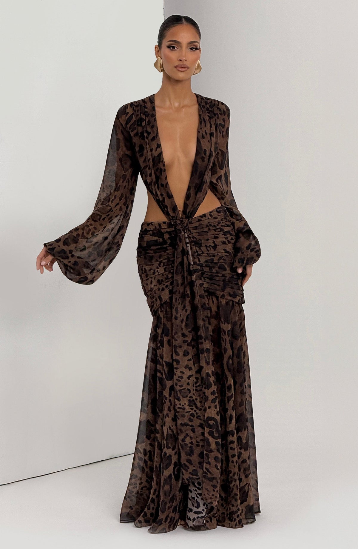 T.X Women's Dress Maxi Leopard Print Chiffon Evening BBF4124-D