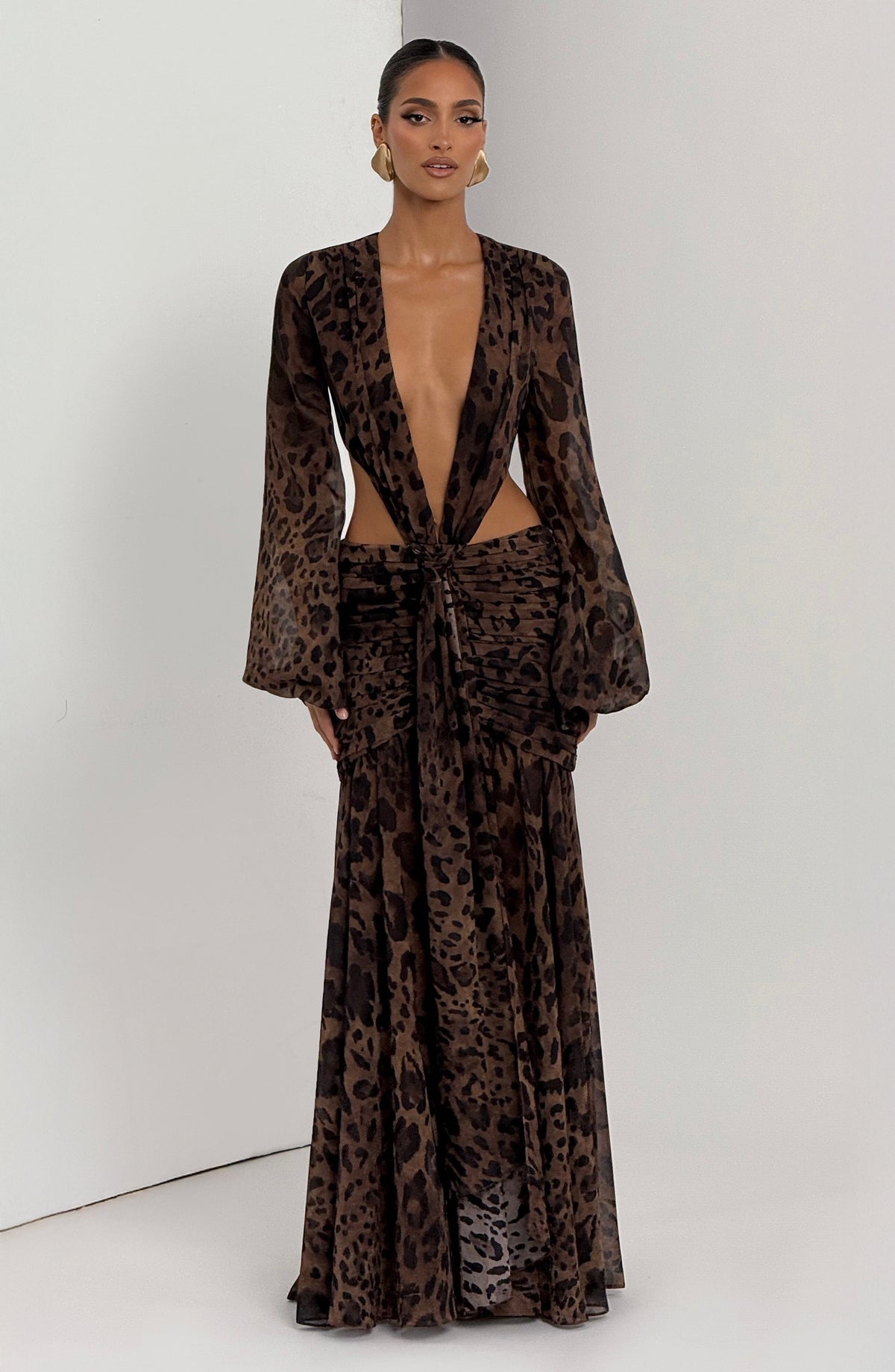 T.X Women's Dress Maxi Leopard Print Chiffon Evening BBF4124-D