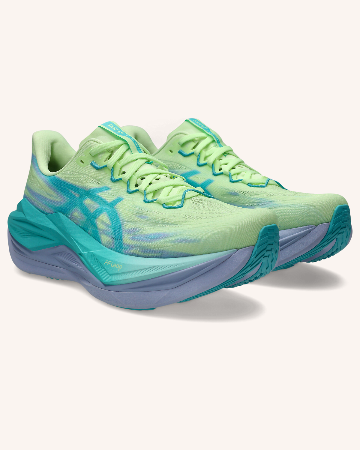 ASICS SUPERBLAST 3 in Illuminate Yellow/Energy Aqua — pair front view