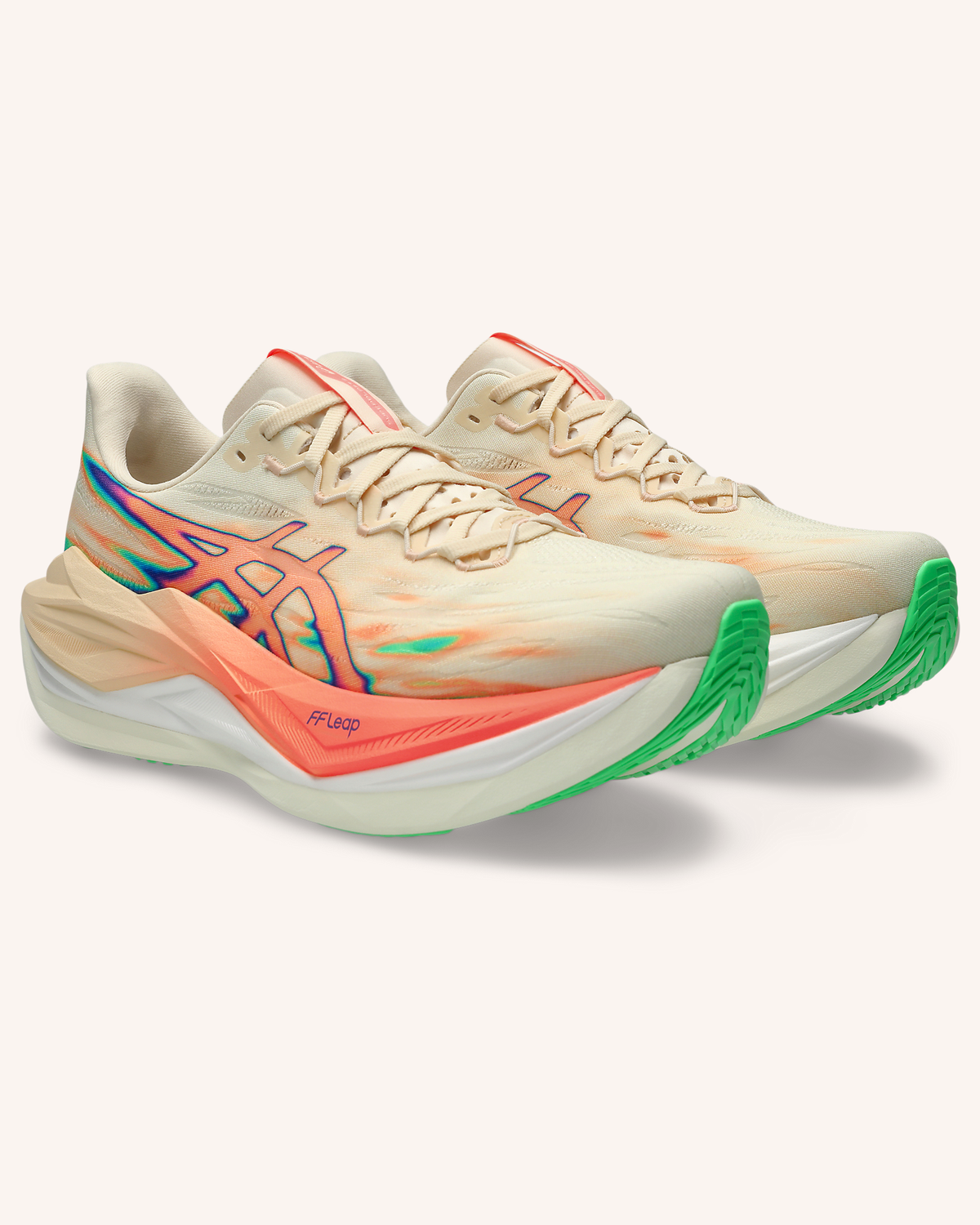 ASICS SUPERBLAST 3 in Seashell/Sun Coral — pair front view