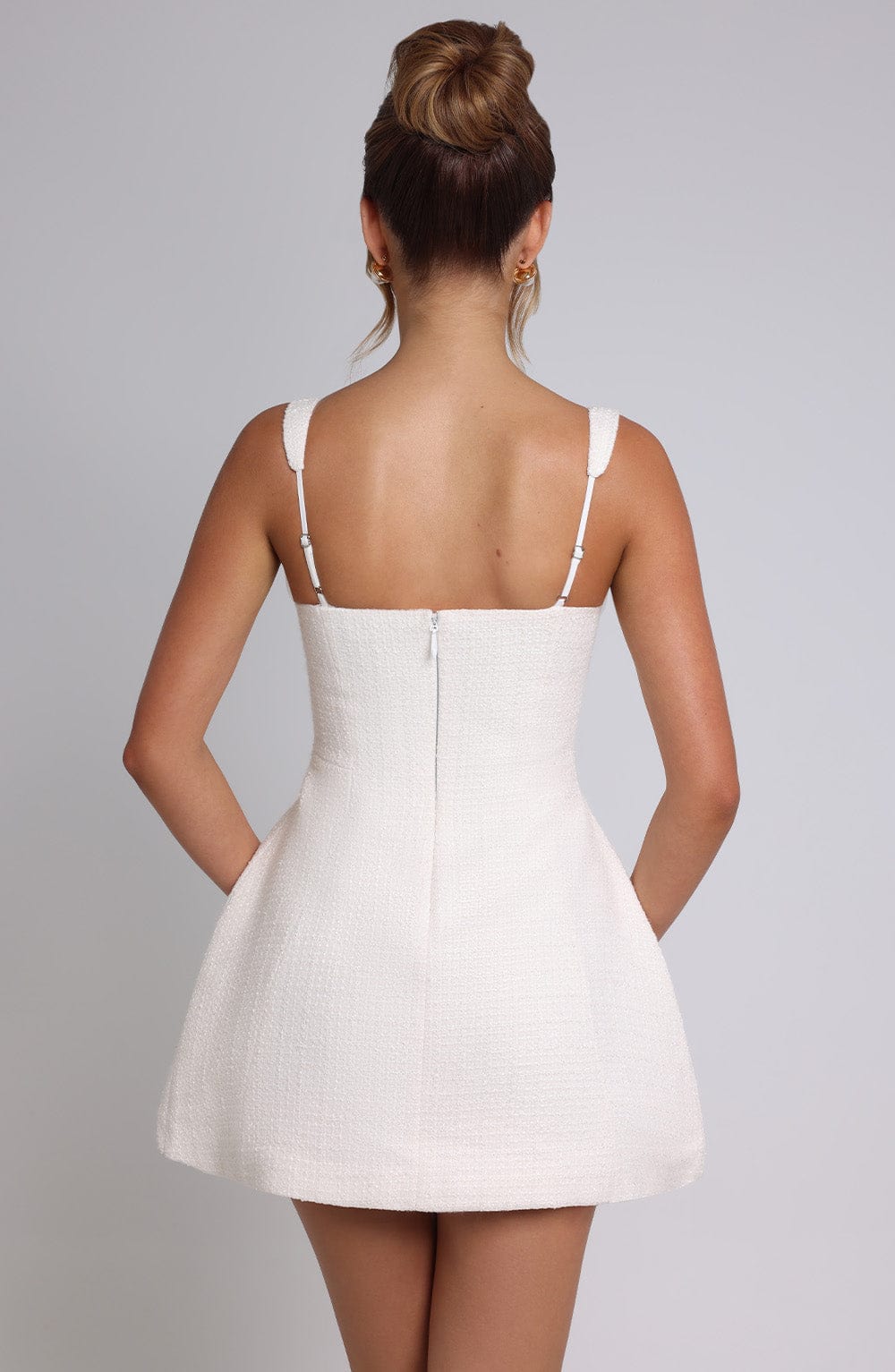M.T Women's Dress Bessie Bubblehem Ivory Tweed Party