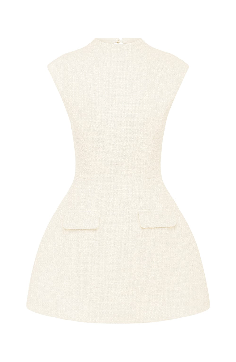 M.T Women's Dress Blake Bubble Hem Ivory Textured Tweed Party