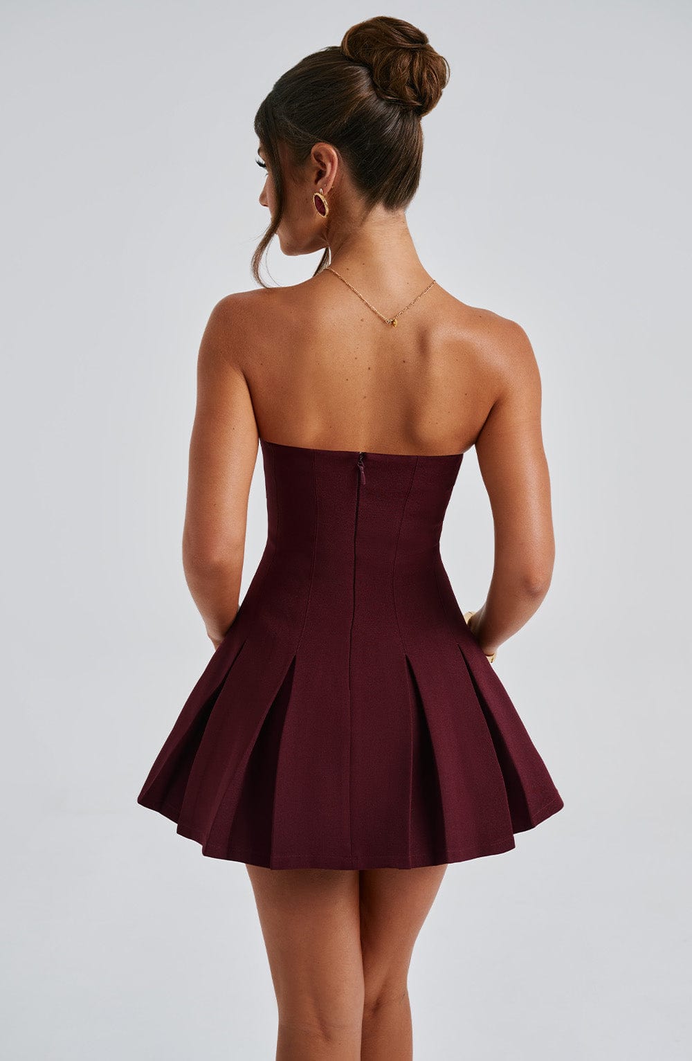 R.F Women's Dress Bryony Flare Cherry Lacquer Crepe Party