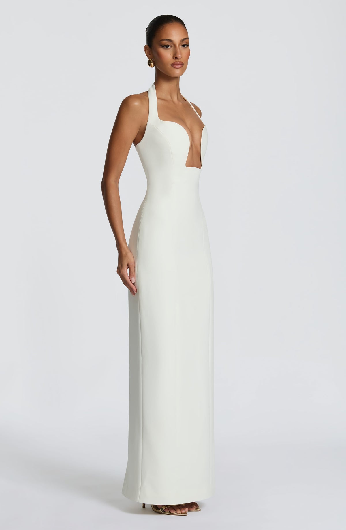 Charlotte Women's Dress Corset Maxi Ivory Crepe Evening Bridal