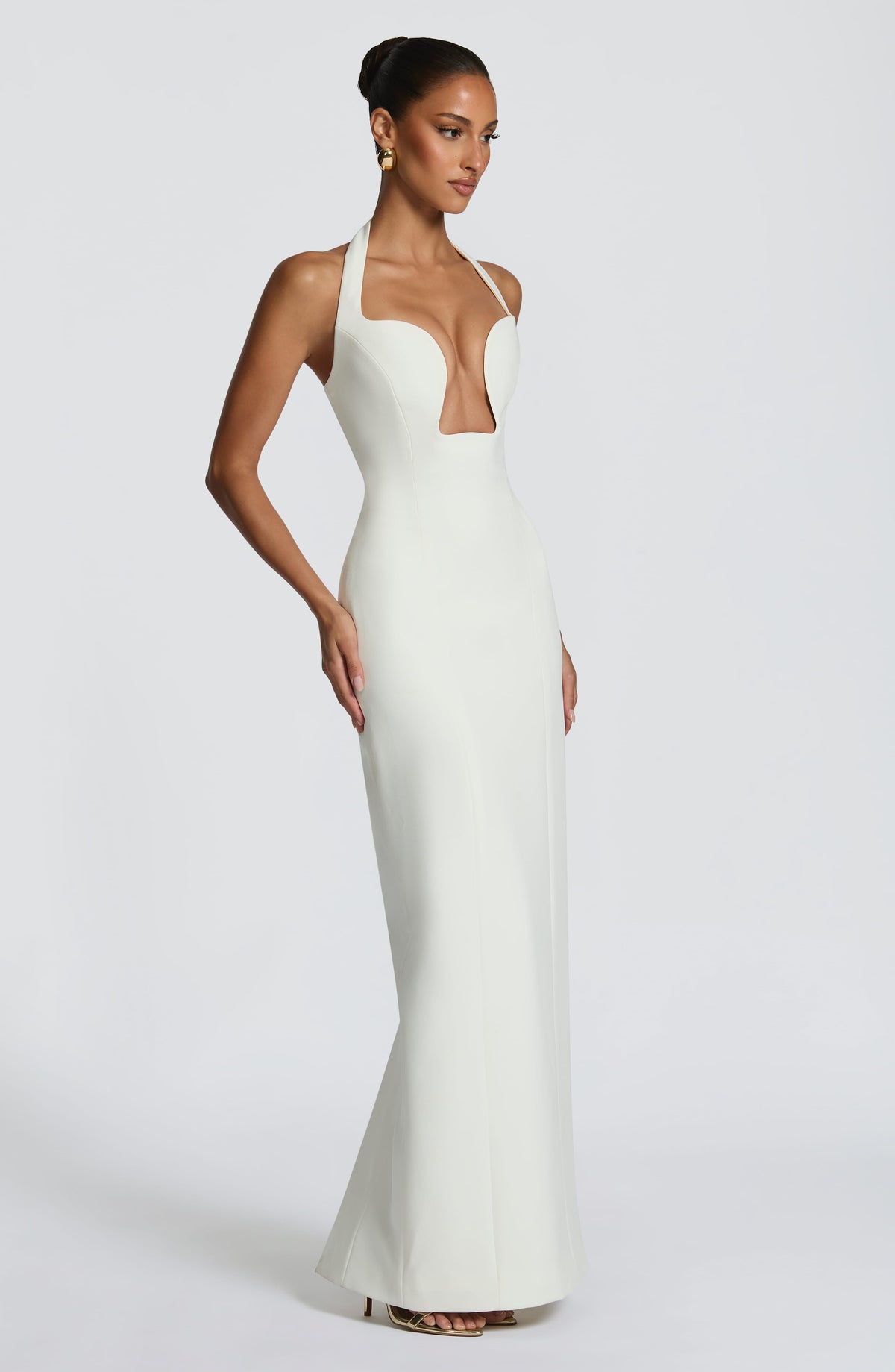 Charlotte Women's Dress Corset Maxi Ivory Crepe Evening Bridal