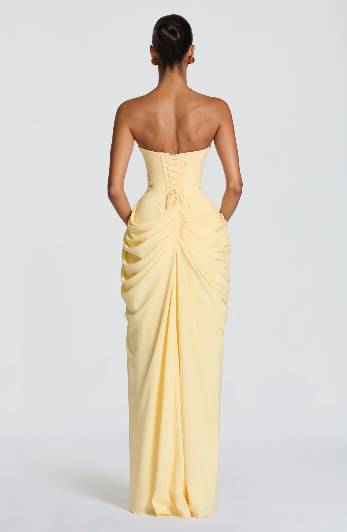 T.X Women's Dress Maxi Corset Lemon Chiffon Evening