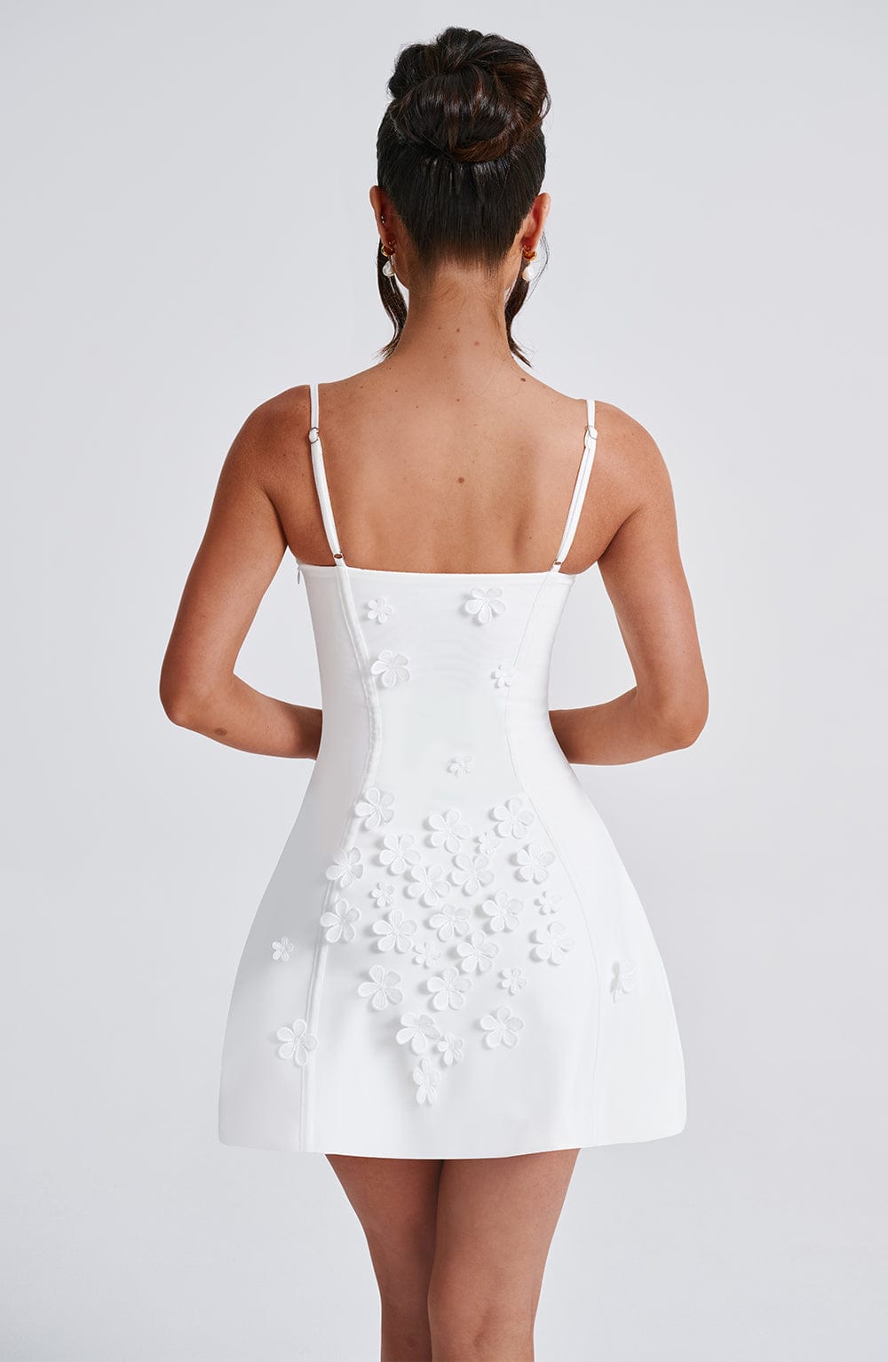 L.F Women's Dress Dalary Mini Strapless Ivory Mesh Bridal Party
