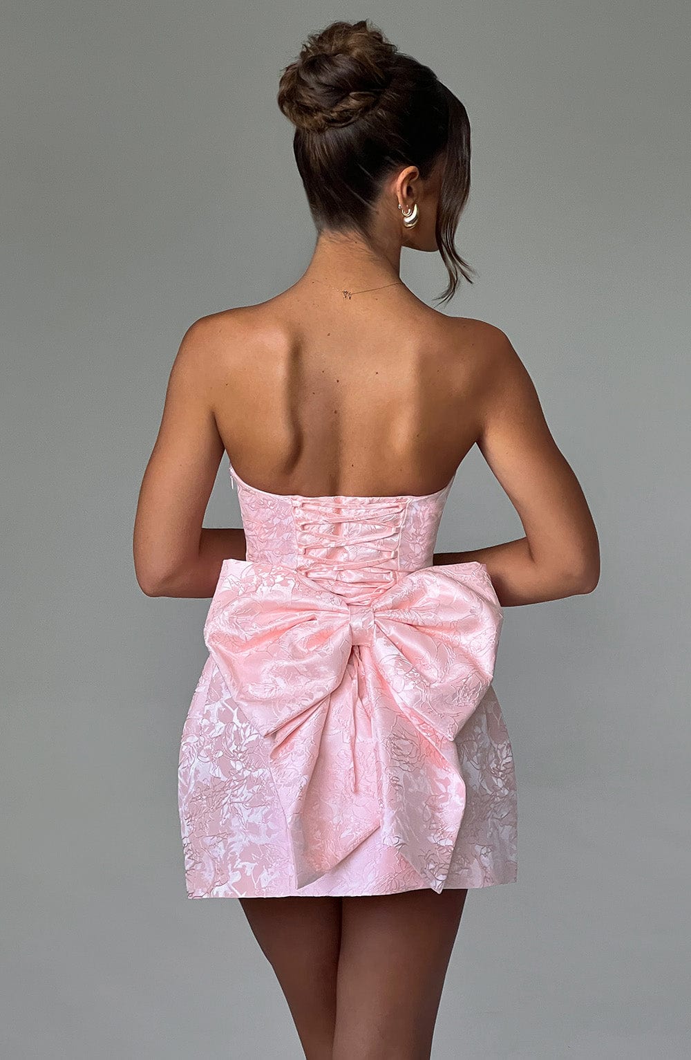 K.Y Women's Dress Elenora Mini Blush Jacquard Party