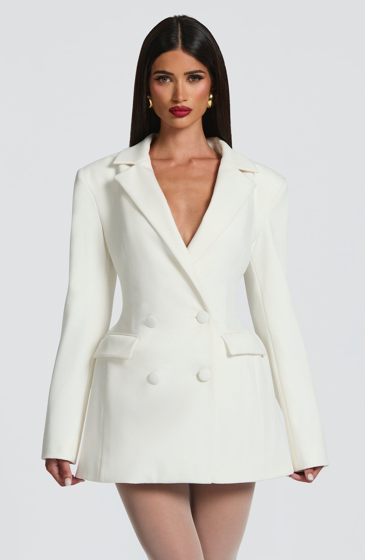 S.M Women's Dress Elvira Mini Ivory Tailored Suiting Party BBF4271-D