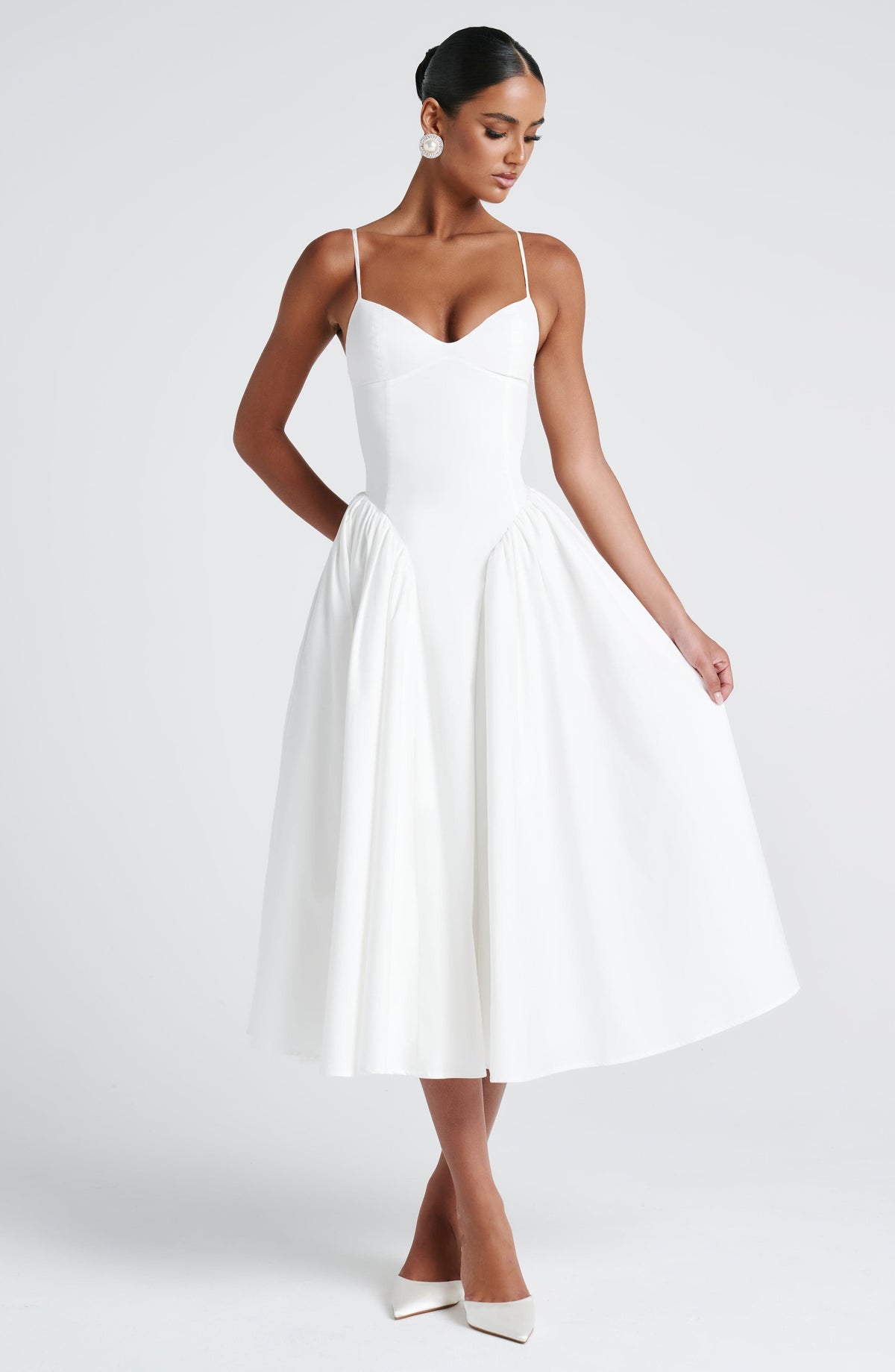 Emerson Women's Dress Midi Ivory Tulle Formal