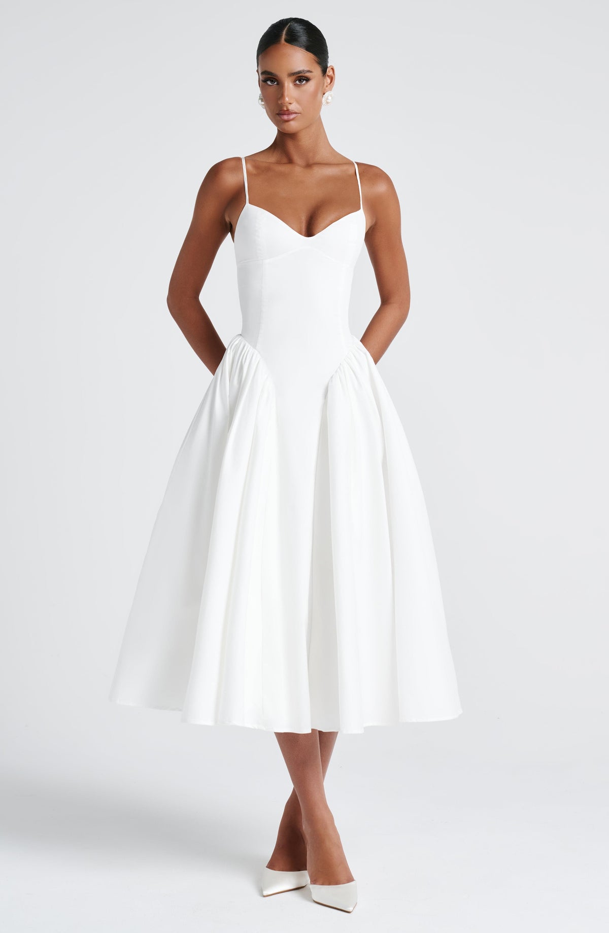 Emerson Women's Dress Midi Ivory Tulle Formal