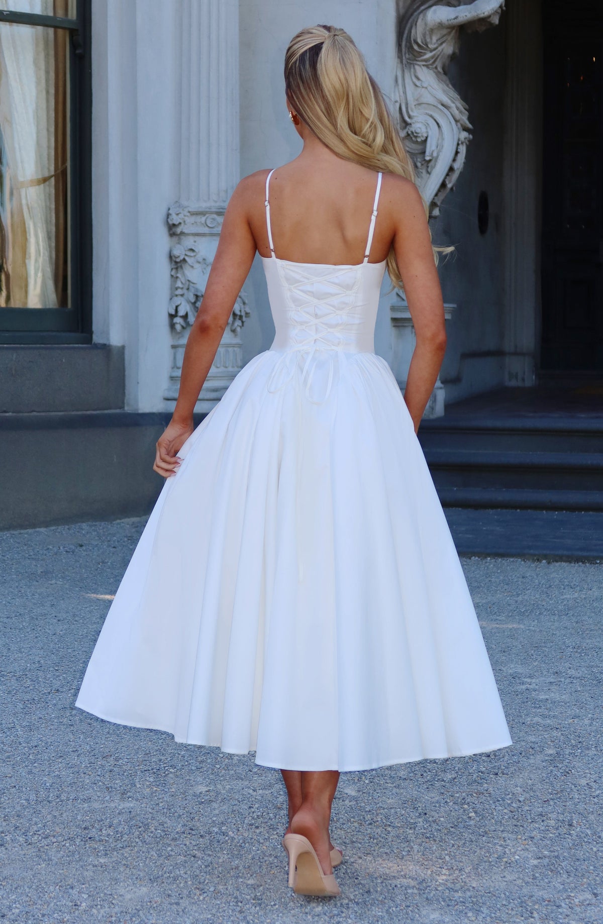 Emerson Women's Dress Midi Ivory Tulle Formal