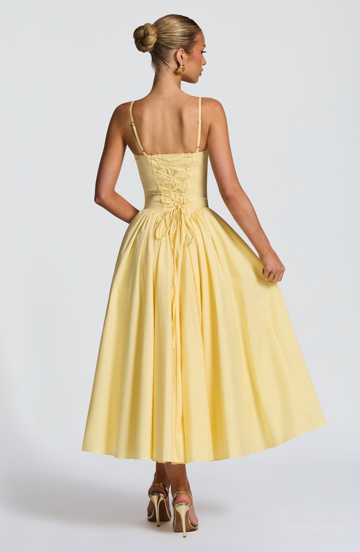 M.T Women's Dress Emerson Sleeveless Lemon Cotton Party