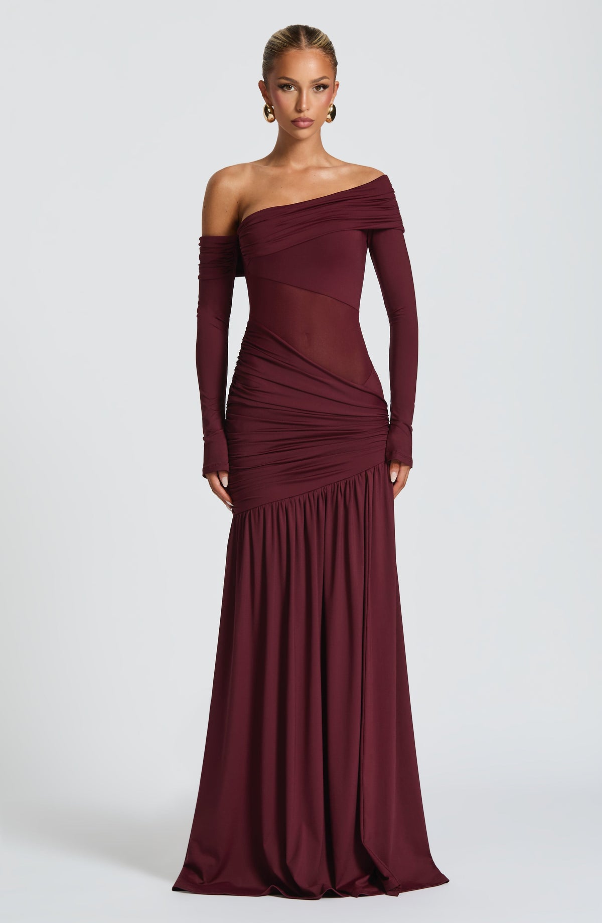 L.F Women's Dress Maxi Cherry Lacquer Mesh Formal