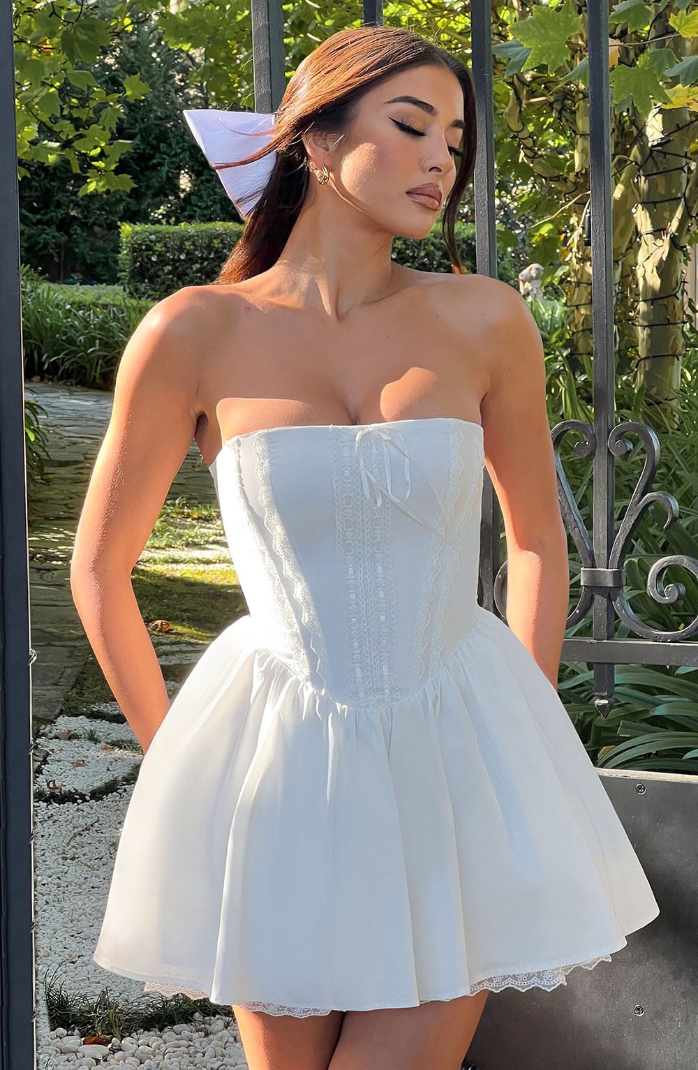 Babyboo Fashion Women's Dress Evie Strapless Ivory Cotton Party
