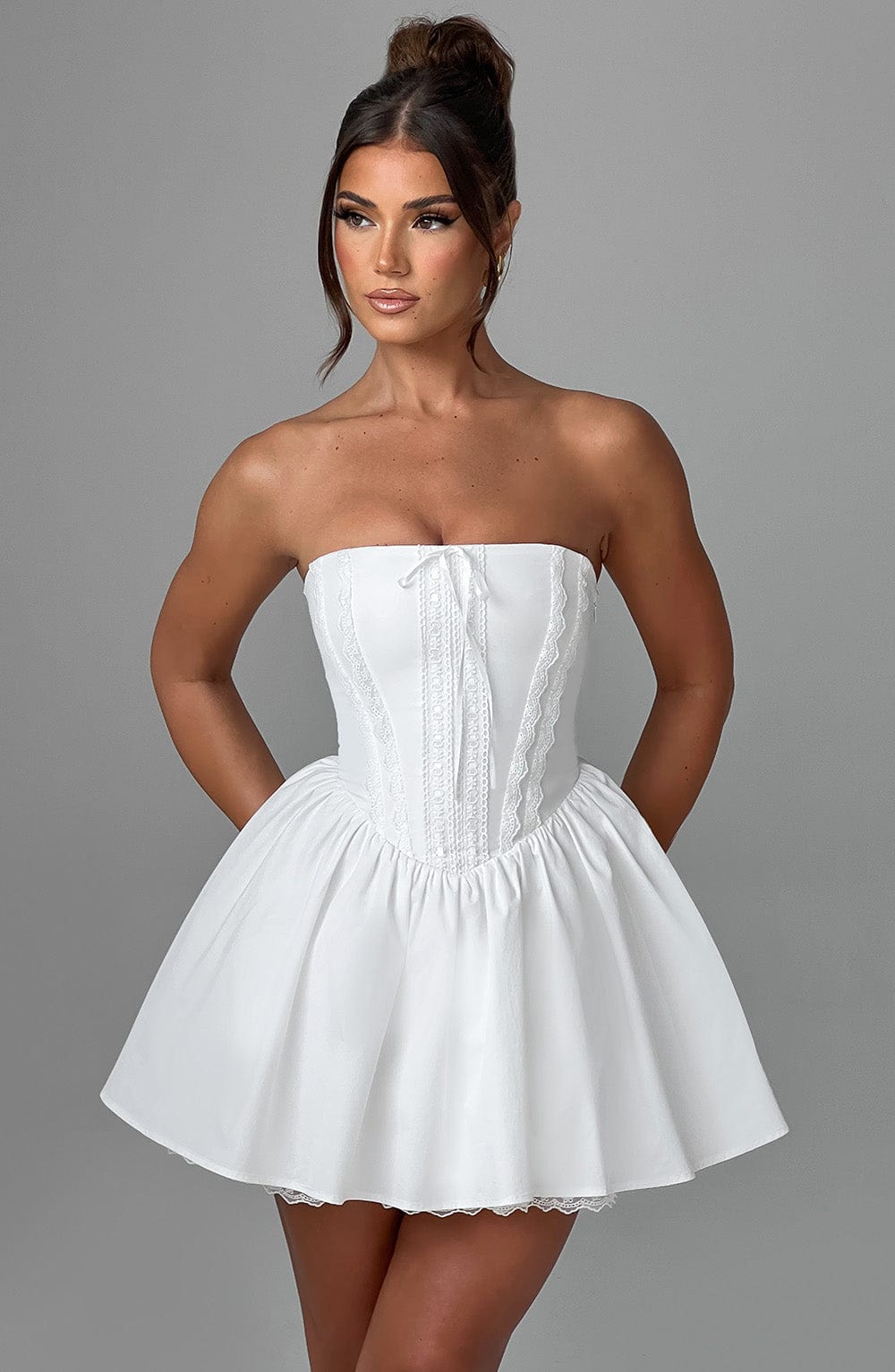 Babyboo Fashion Women's Dress Evie Strapless Ivory Cotton Party