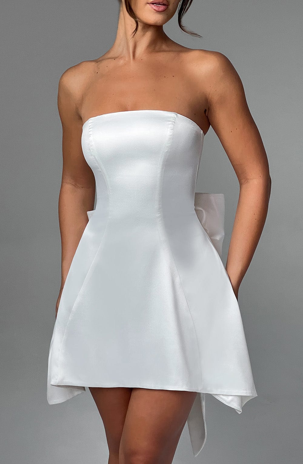 C.F Women's Dress Freja Ivory Satin Corset Party