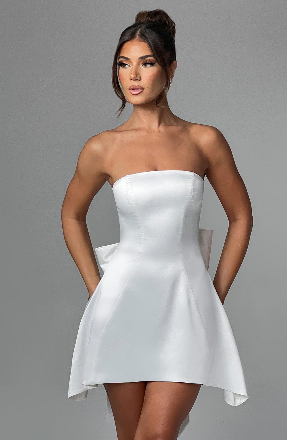 C.F Women's Dress Freja Ivory Satin Corset Party