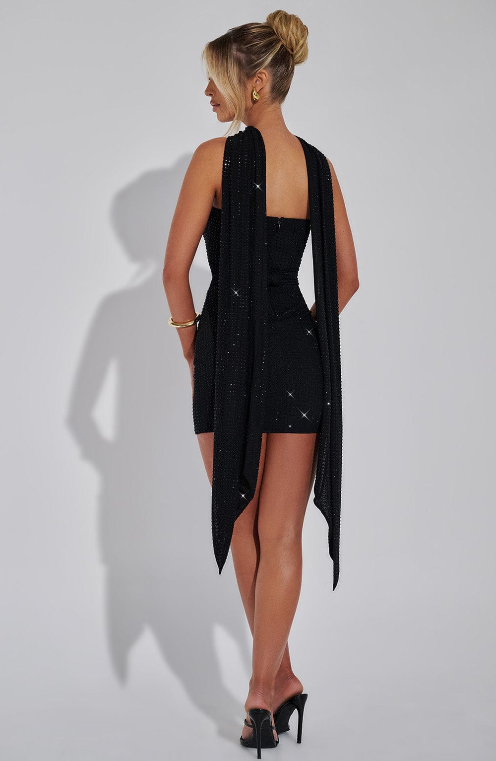 L.F Women's Dress Strapless Bodycon Black Sparkle Party