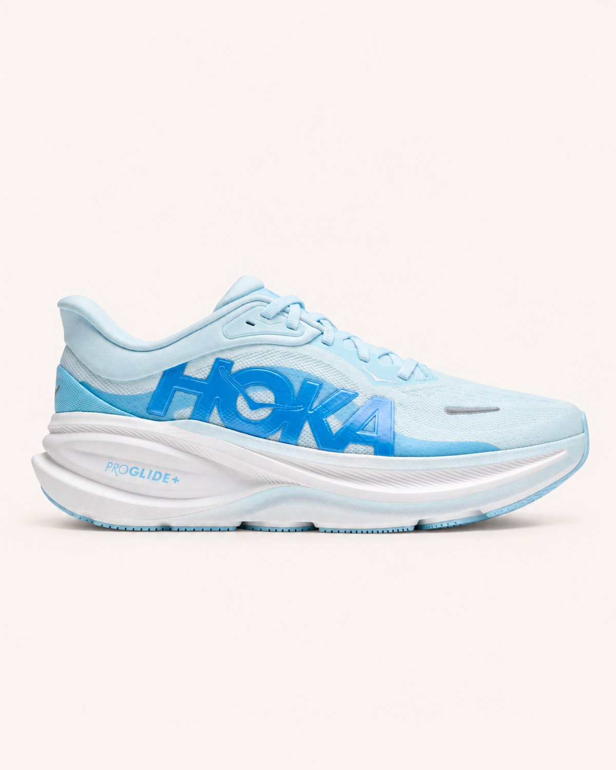 HOKA CLIFTON PRO in Pale Blue / Blue — side view #Colour_Pale Blue / Blue