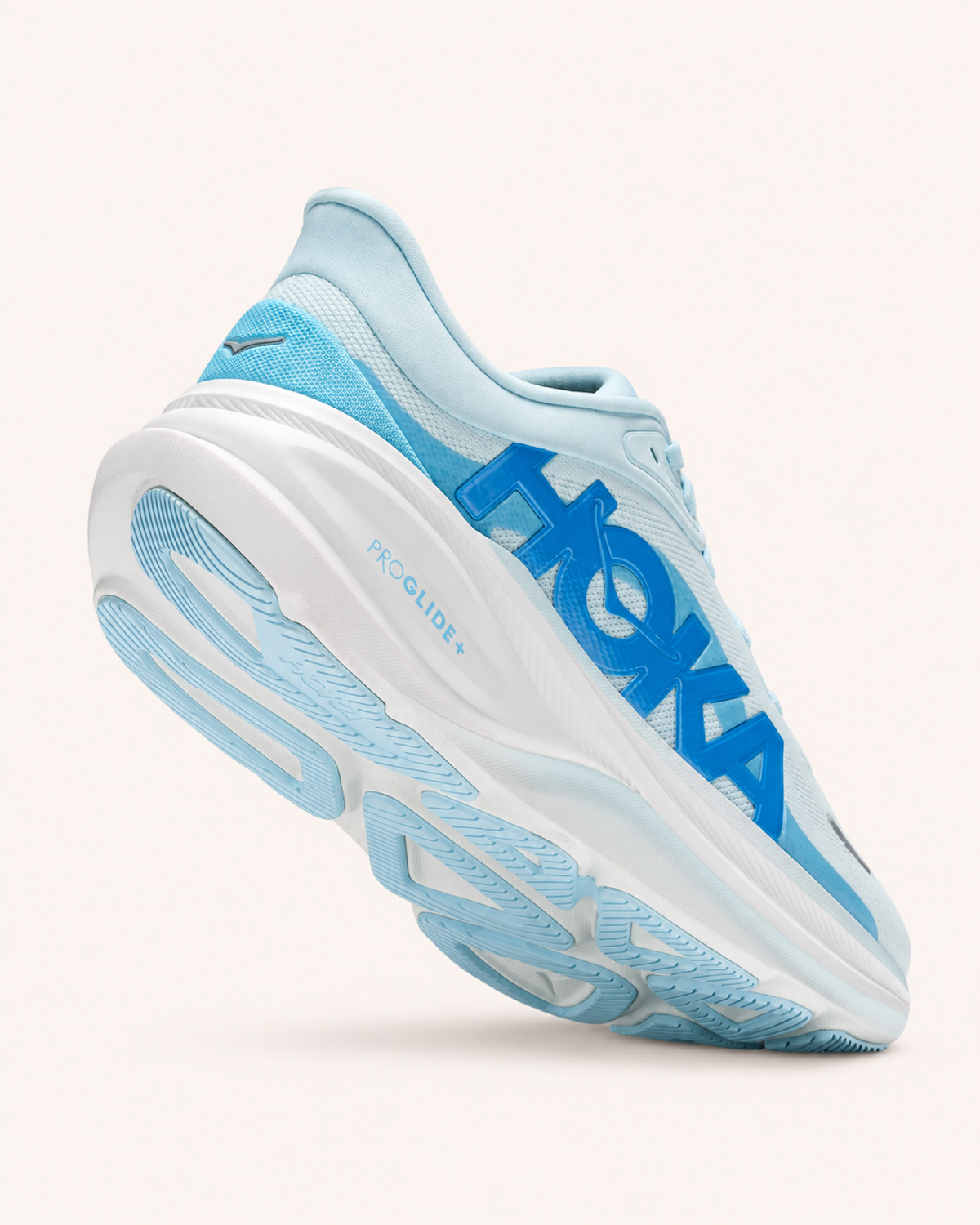 HOKA CLIFTON PRO in Pale Blue / Blue — sole view #Colour_Pale Blue / Blue
