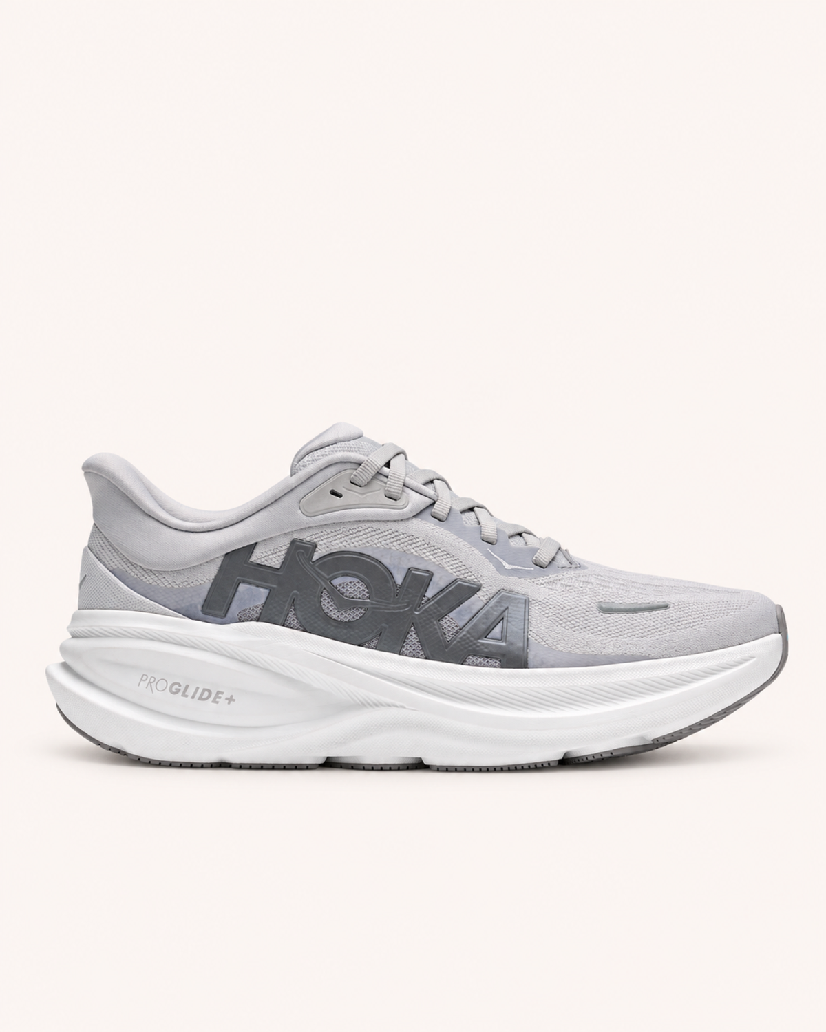 HOKA CLIFTON PRO in White / Grey — side view #Colour_White / Grey