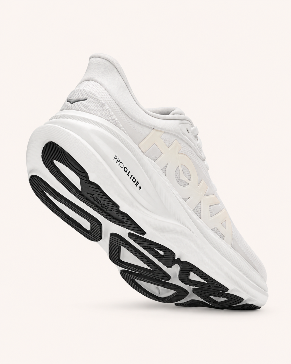 HOKA CLIFTON PRO in White / White — sole view #Colour_White / White