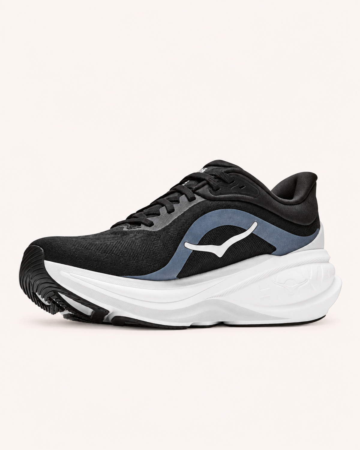 HOKA CLIFTON PRO in Black / White — angled view #Colour_Black / White