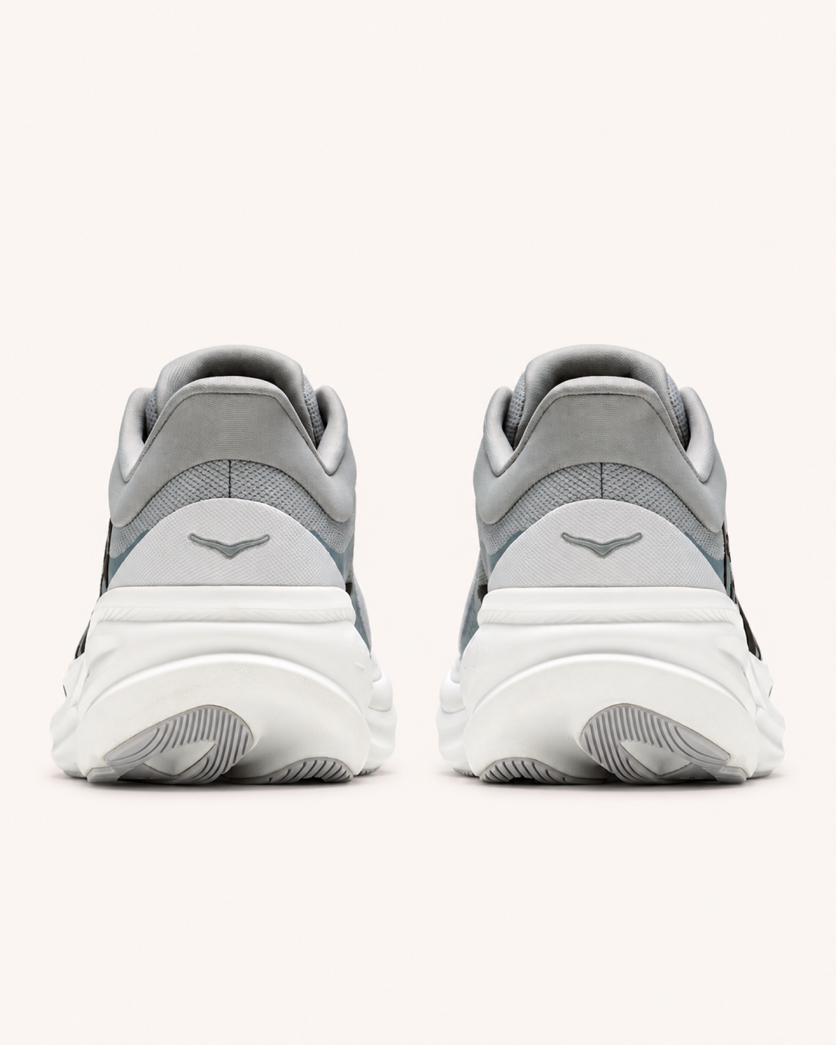 HOKA CLIFTON PRO in Grey / Black — rear view #Colour_Grey / Black