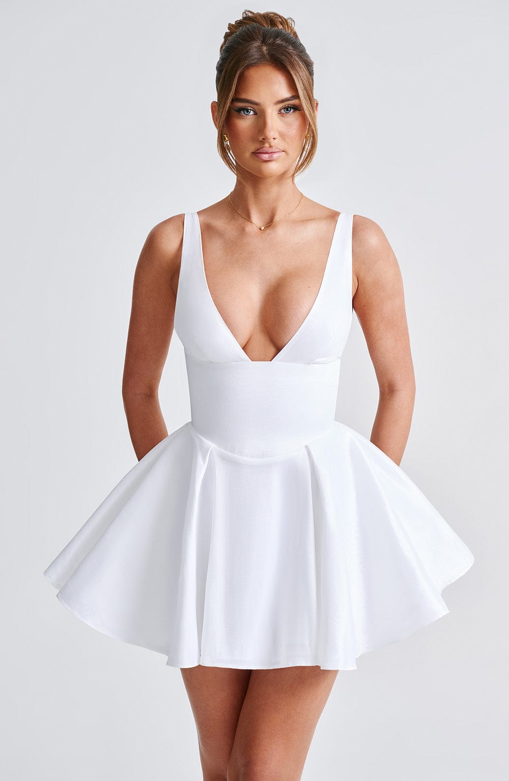 R.F Women's Dress Imani Cupped Ivory Taffeta Bridal Party