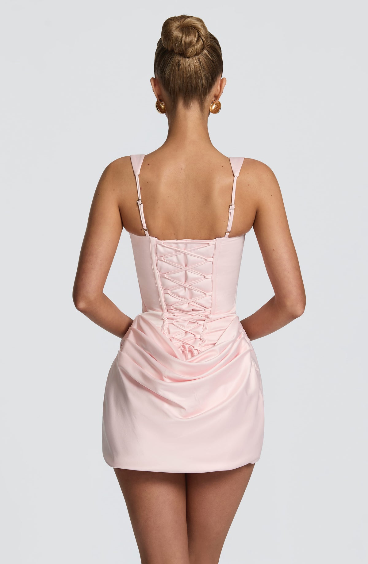 M.T Women's Dress Imogen Corset Blush Satin Party