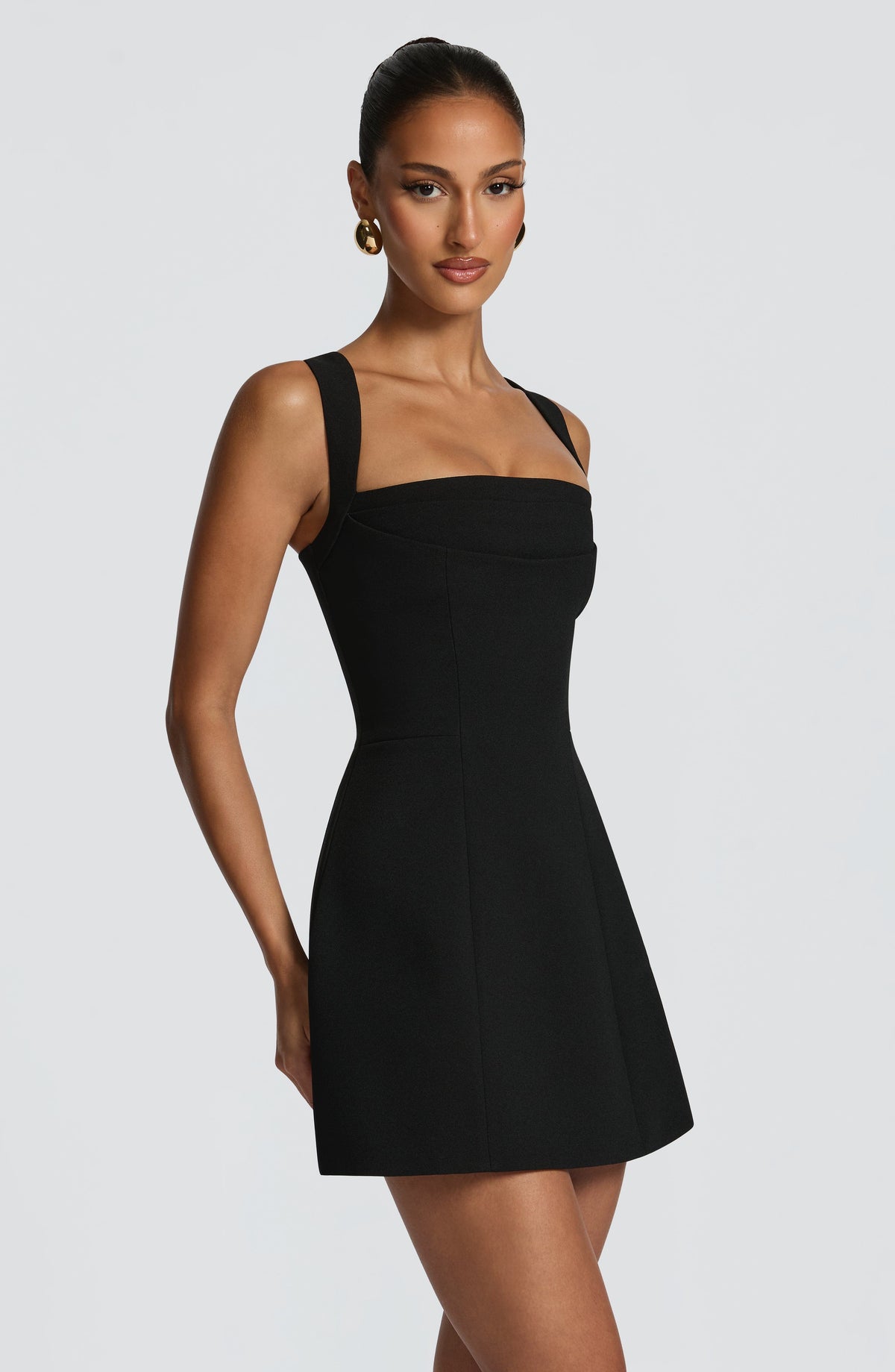 DIA Women's Dress Mini Black Crepe Cocktail