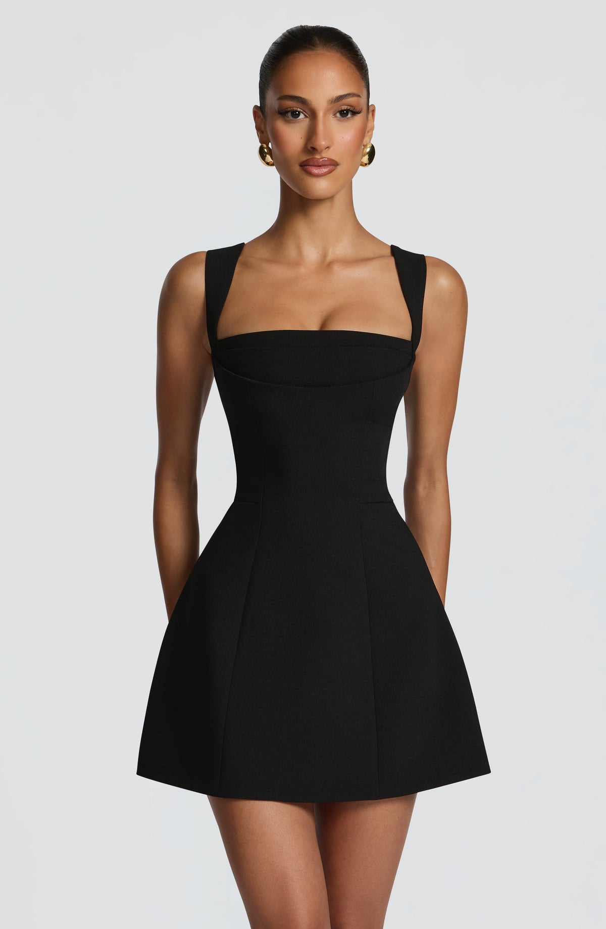 DIA Women's Dress Mini Black Crepe Cocktail