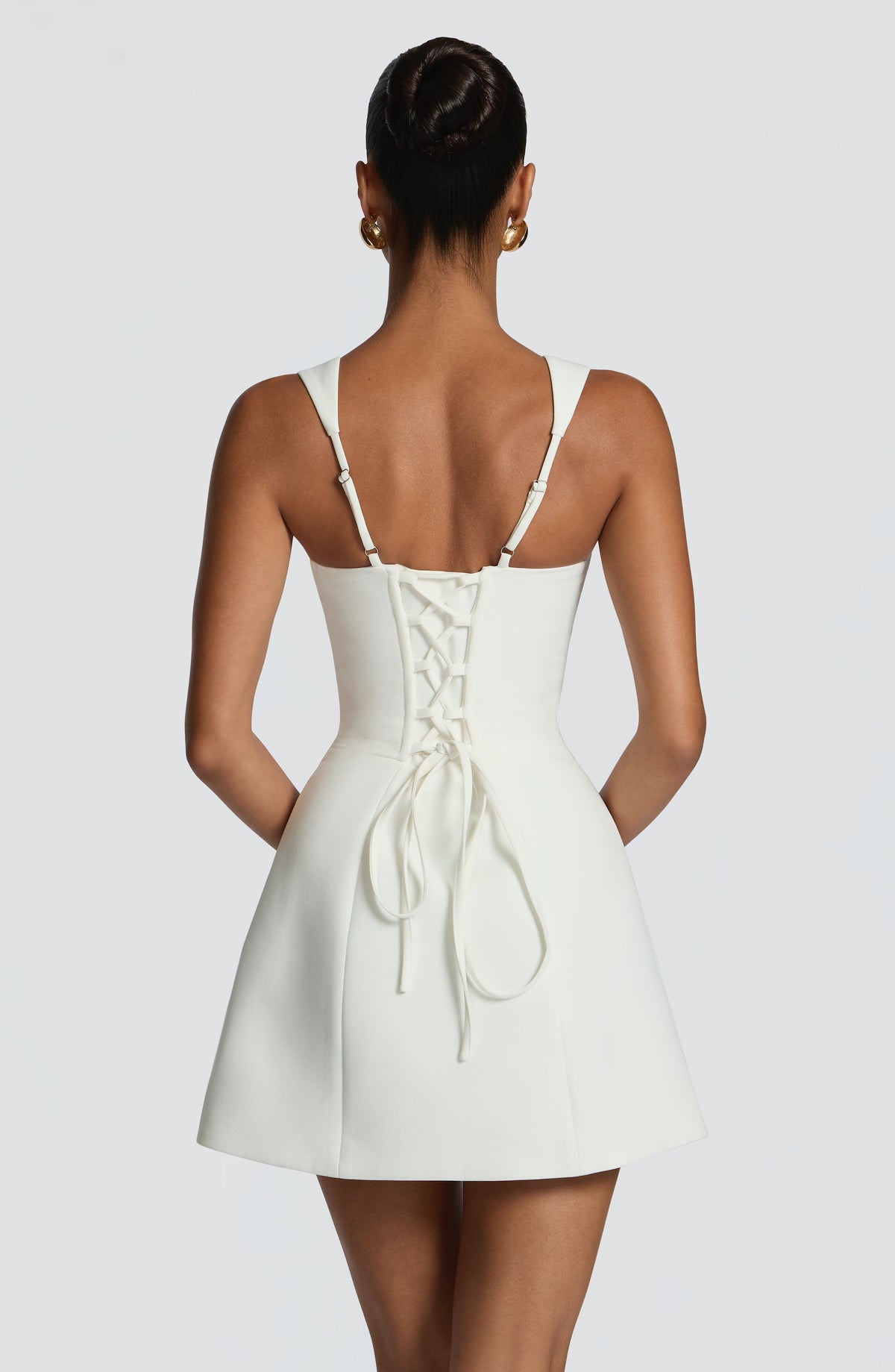 DIA Women's Dress Square Neck Ivory Non-Stretch Crepe Party