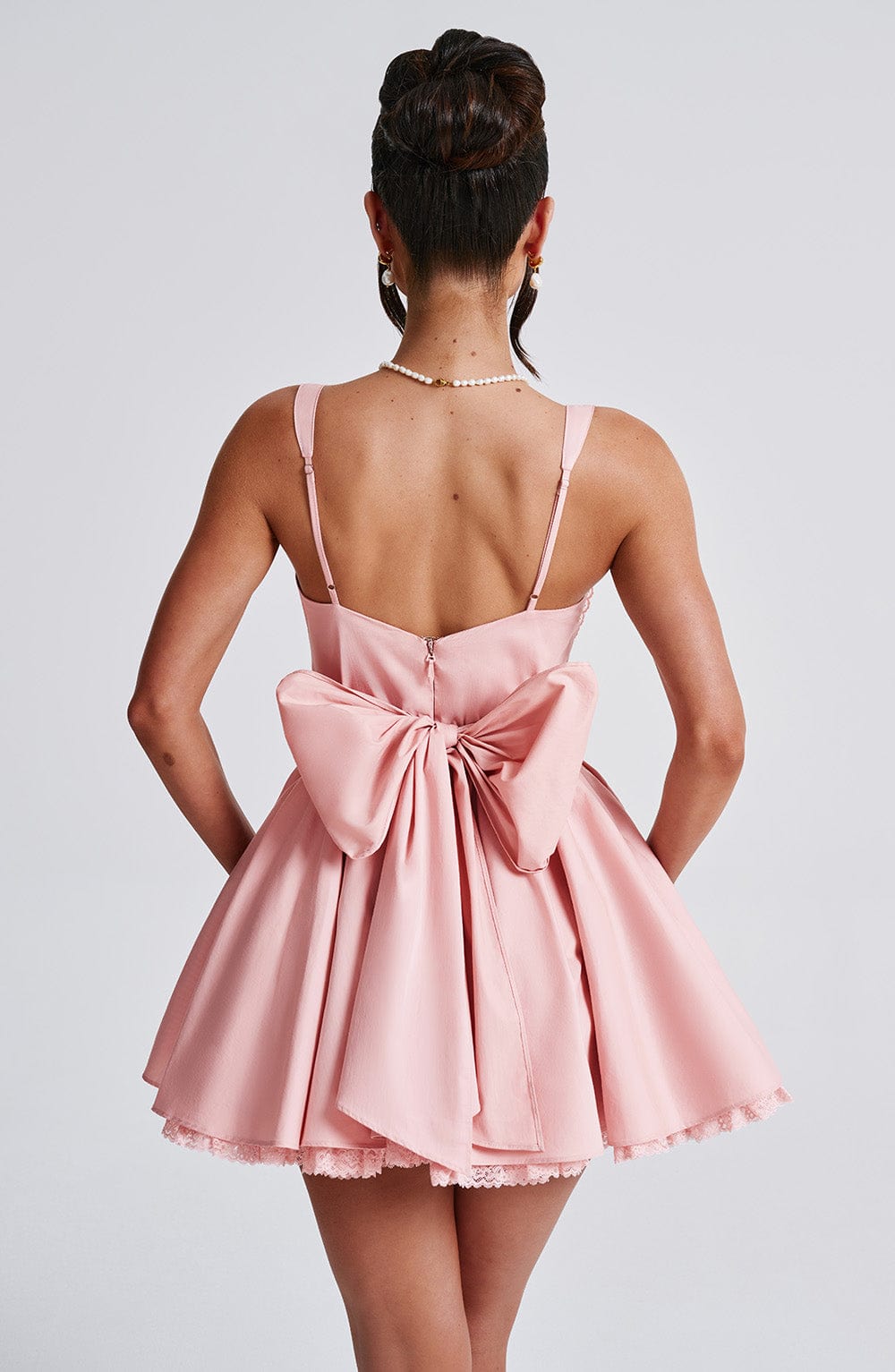 R.F Women's Dress Strapless Corset Blush Cotton Party
