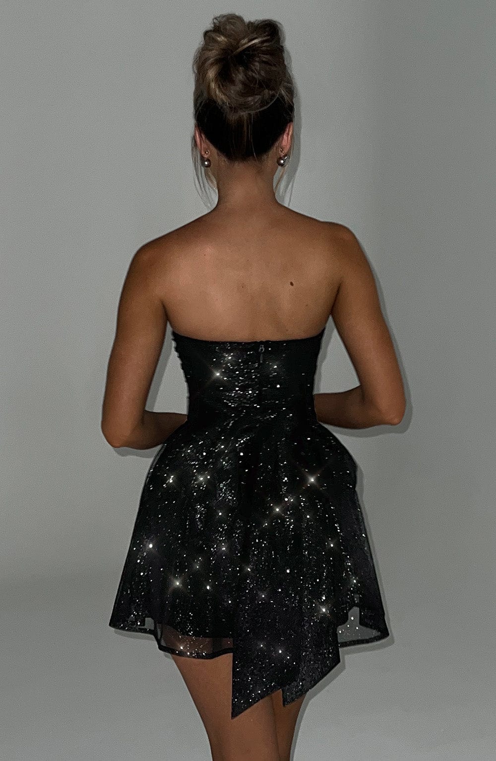 L.F Women's Dress Katrina Mini Black Sparkle Sequin Party