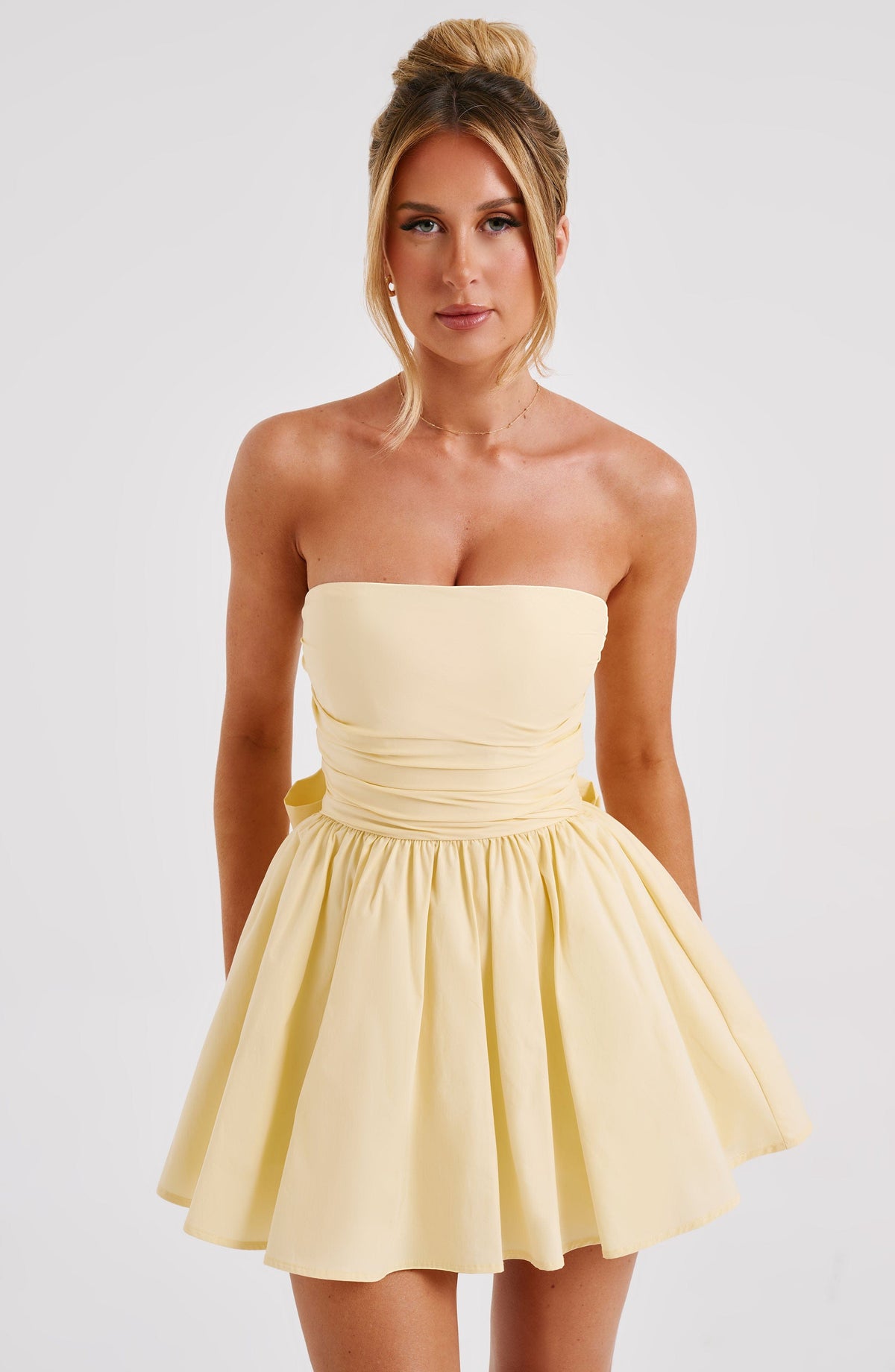 D.J Women's Dress Katrina Mini Lemon Cotton Bow Party