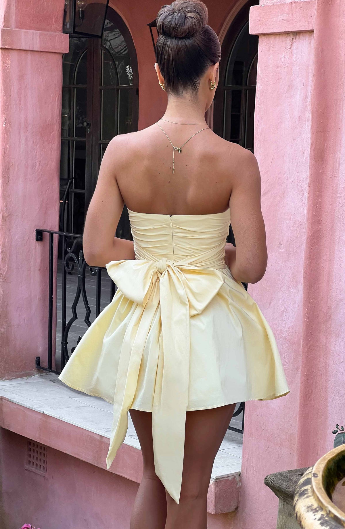 D.J Women's Dress Katrina Mini Lemon Cotton Bow Party
