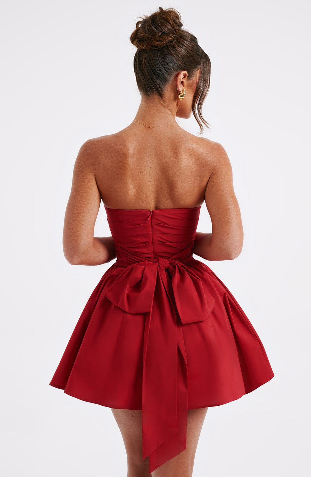 D.J Women's Dress Katrina Corset Red Cotton Party